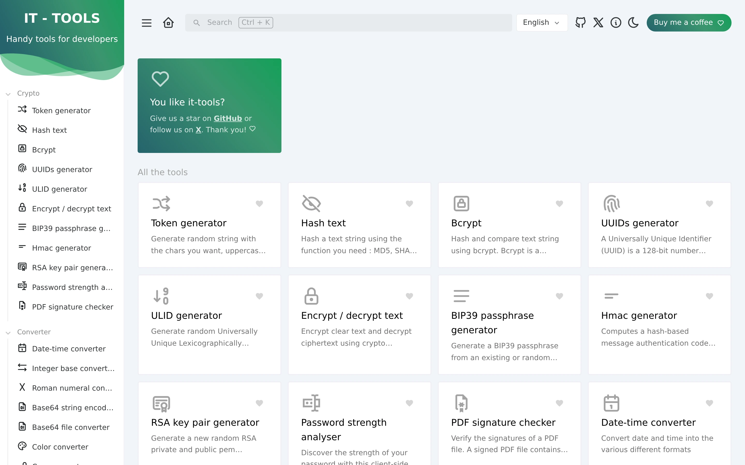 IT Tools — Tool directory — captured interface