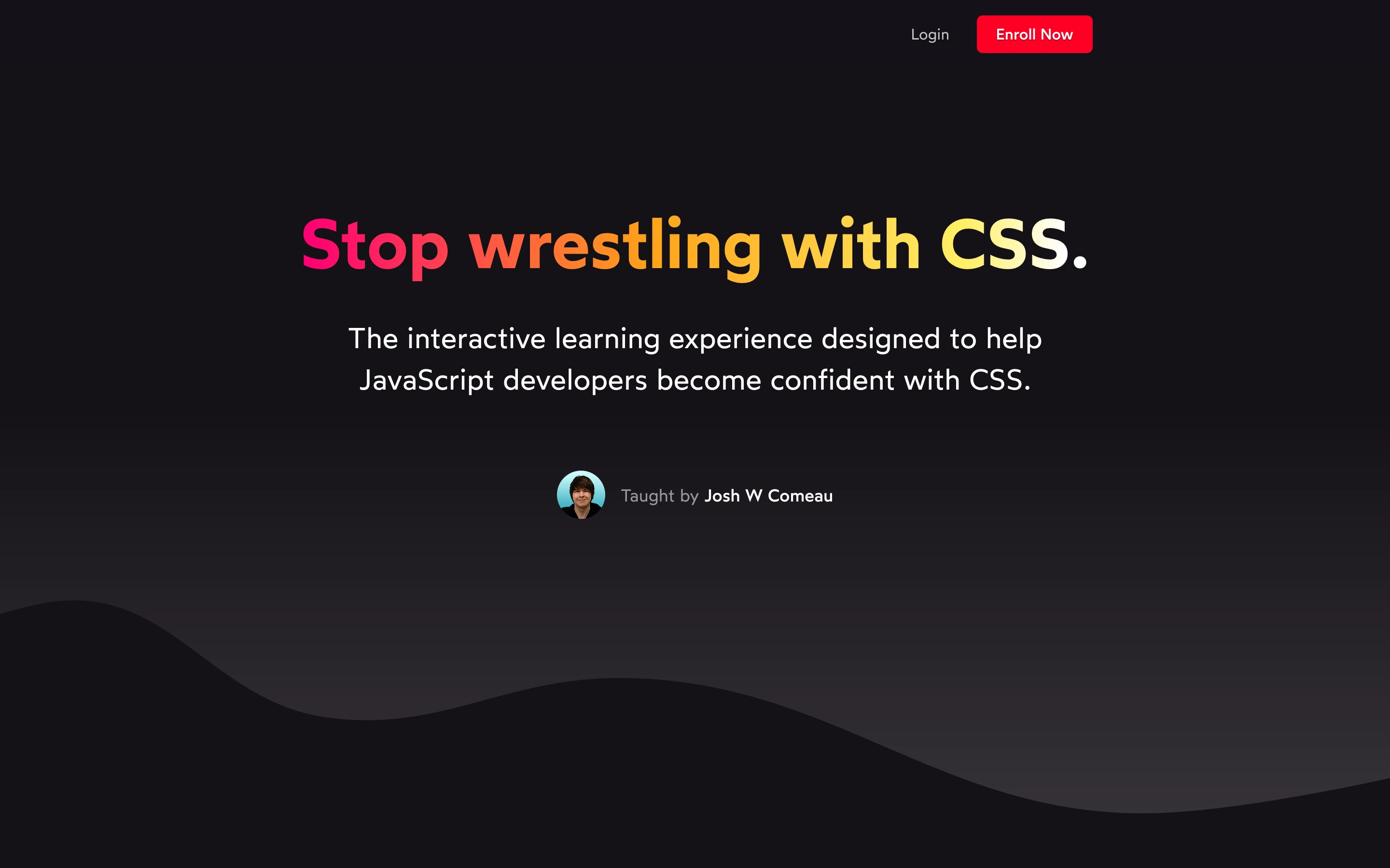 CSS for JavaScript Developers — captured interface