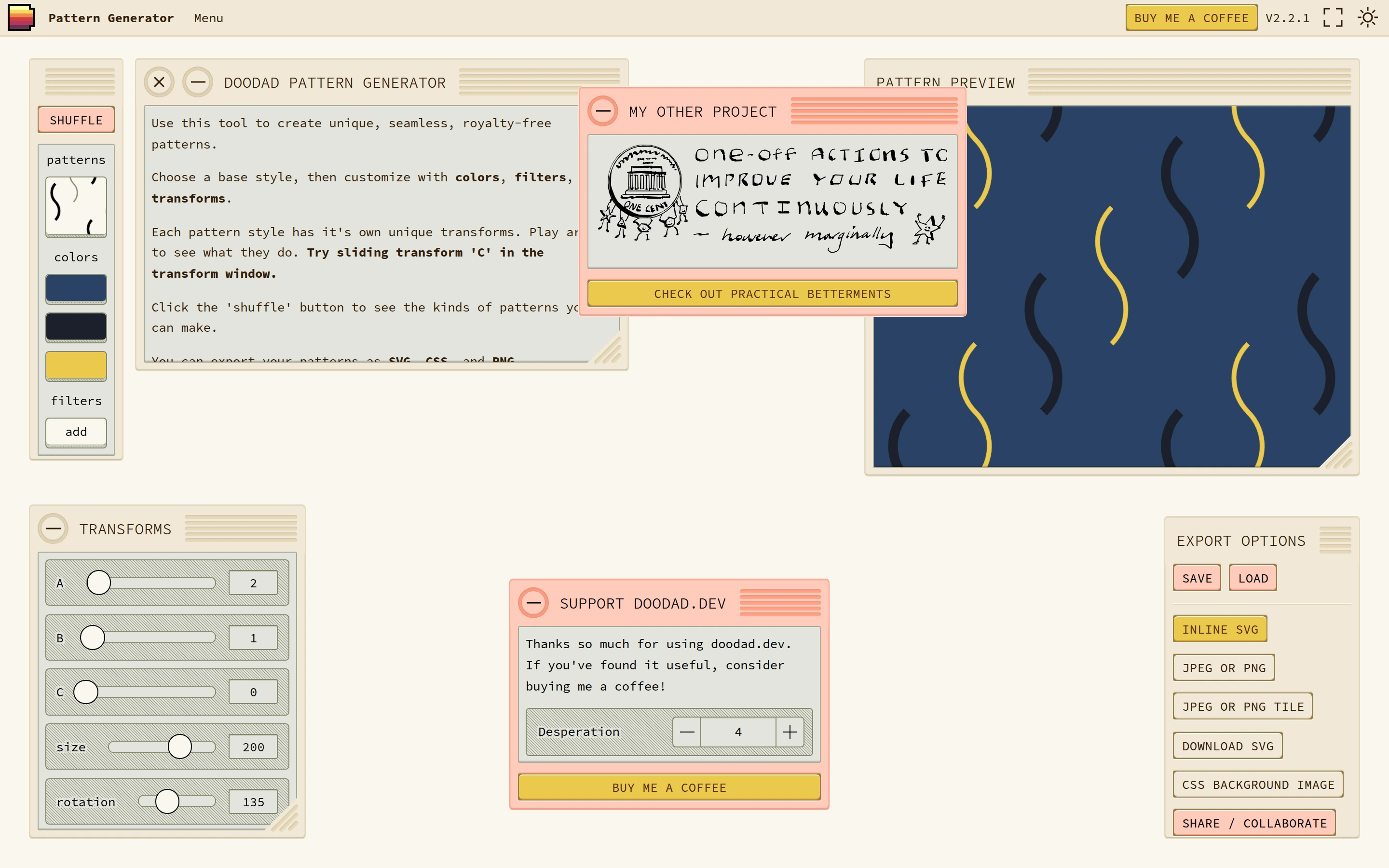 Pattern Generator — Pattern editor — captured interface