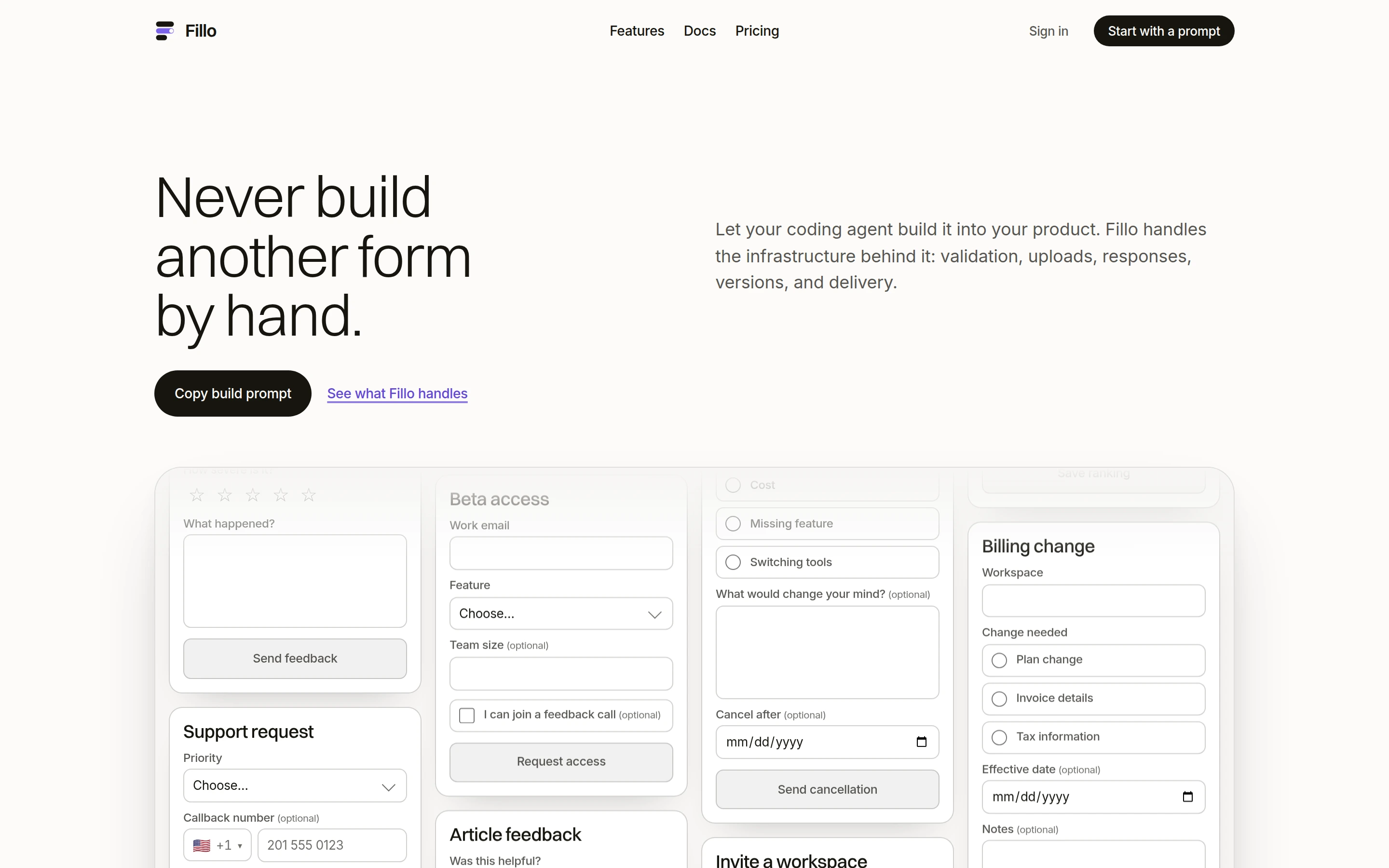 Fillo — captured interface