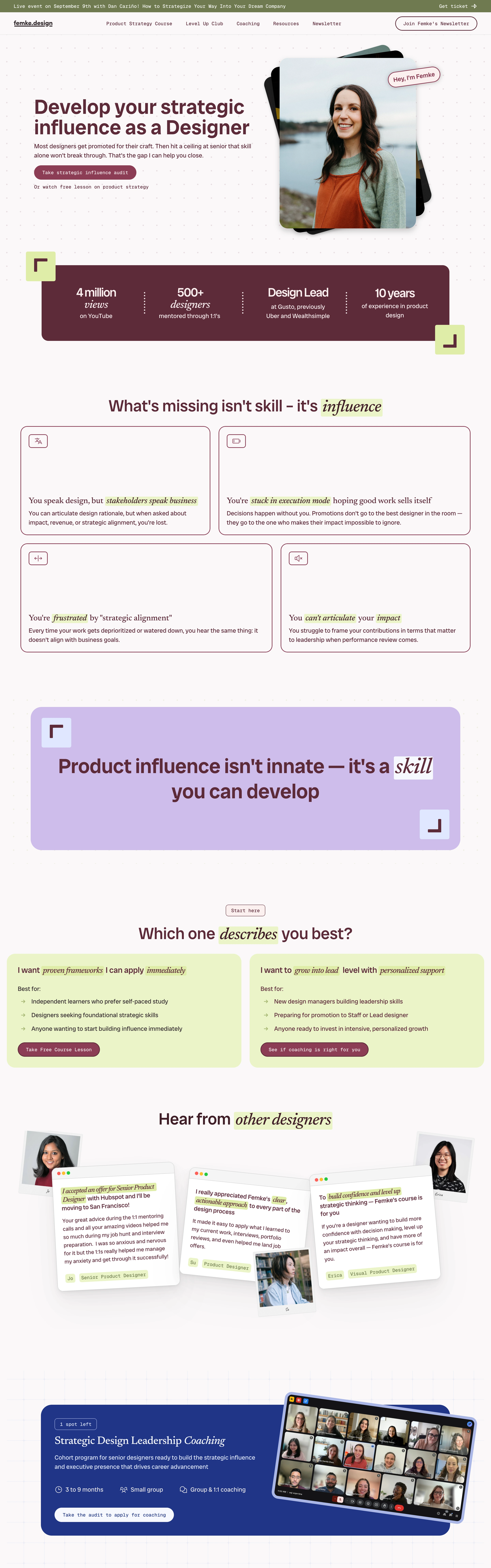 Femke — captured interface