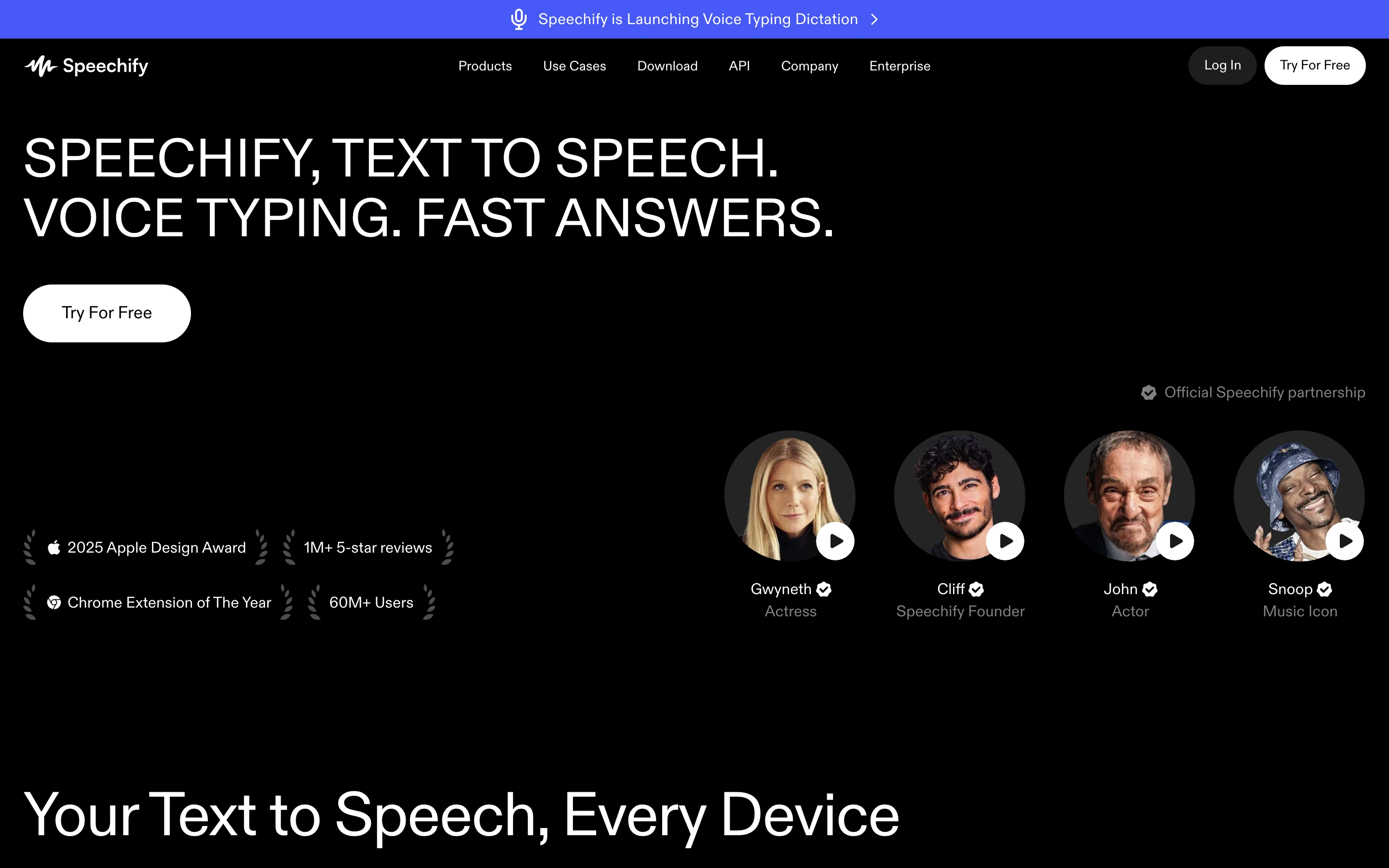 Speechify — captured interface