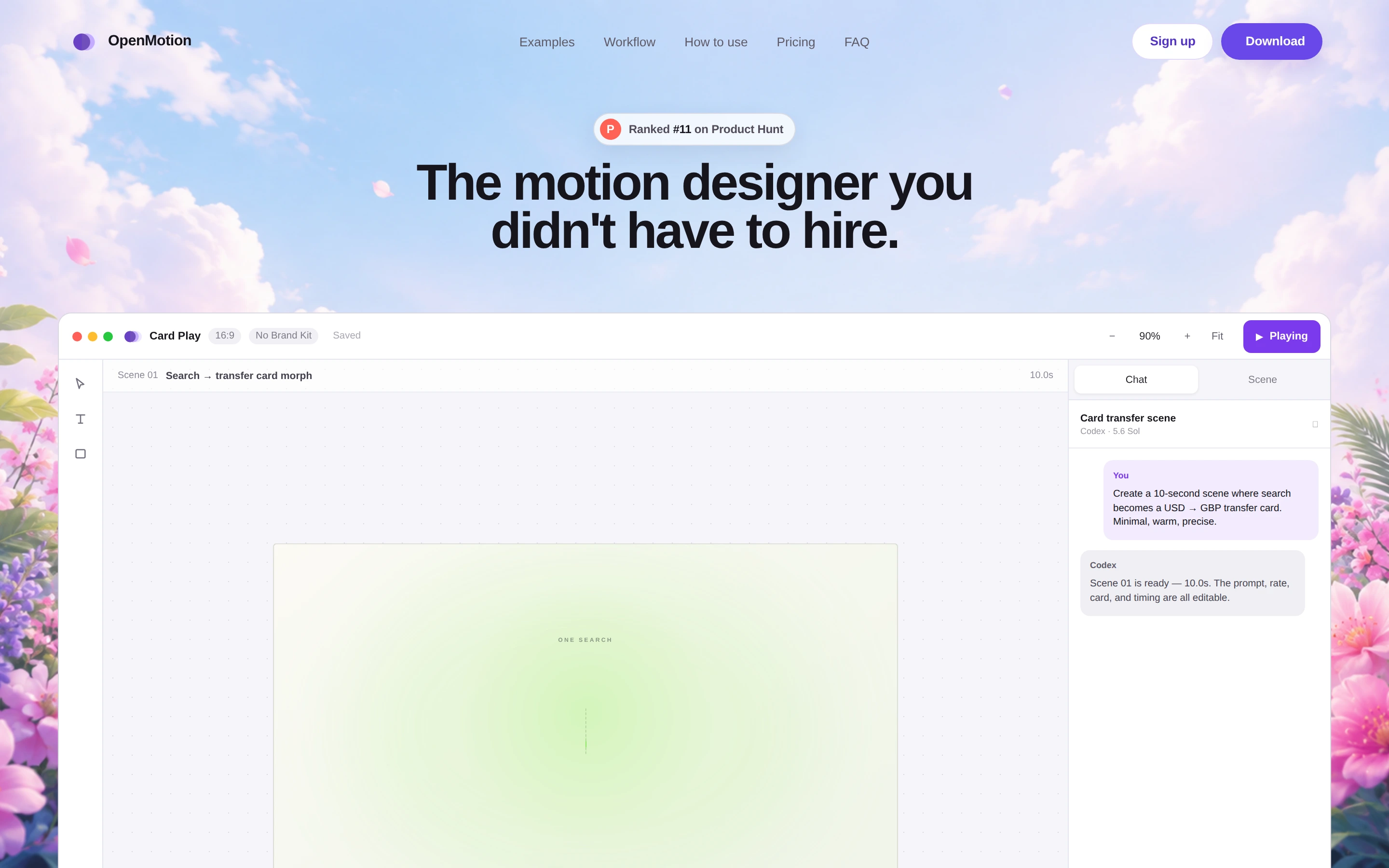 Openmotion — captured interface
