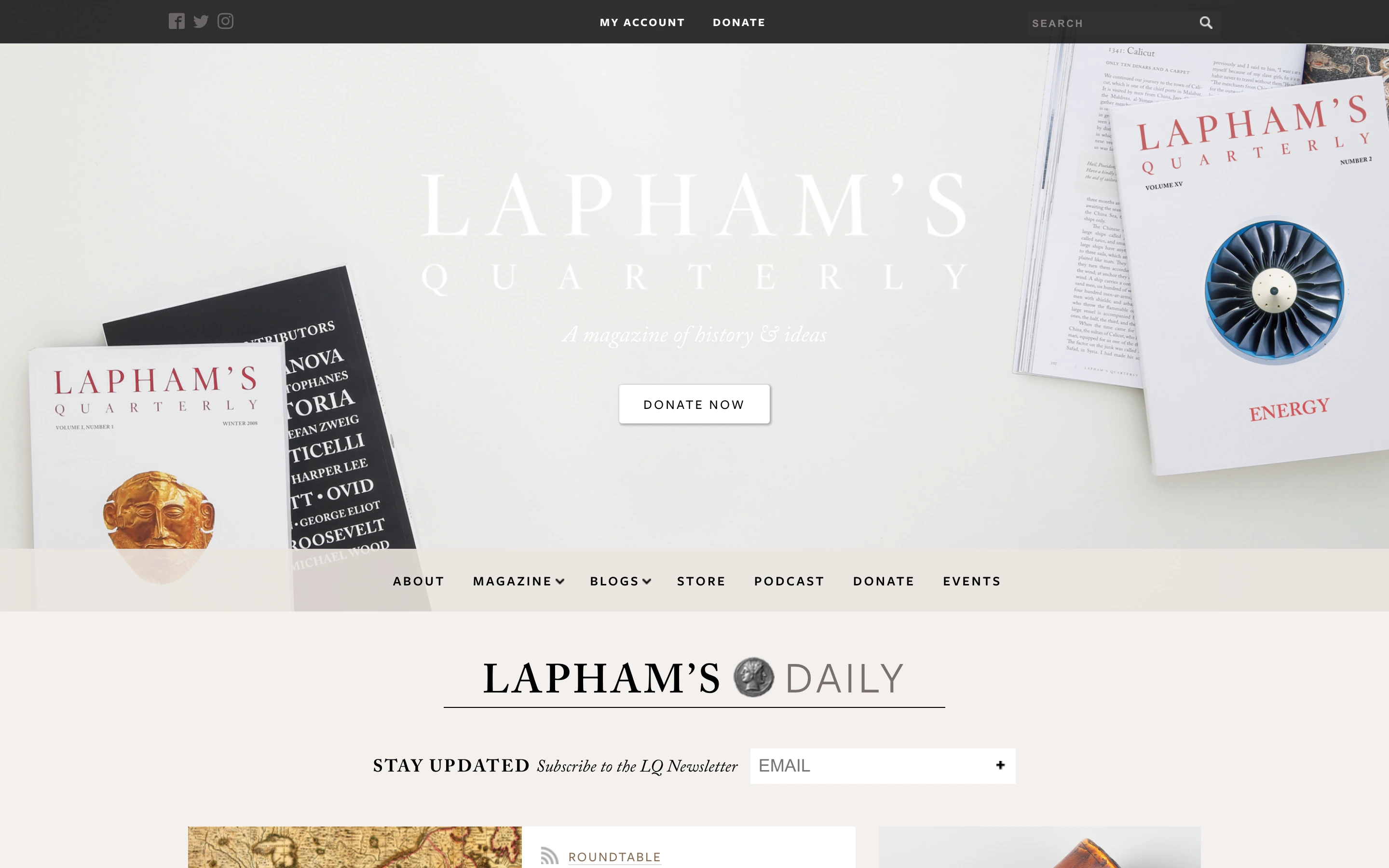 Laphams Quarterly — captured interface