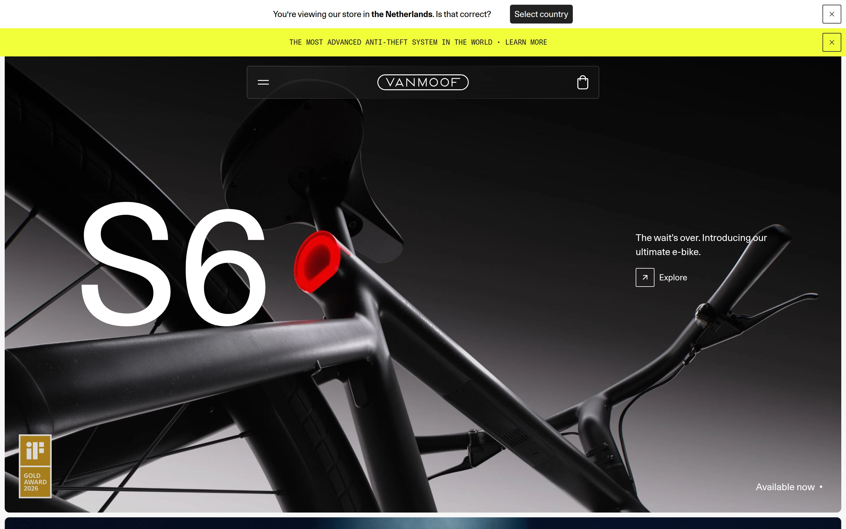 VanMoof — captured interface