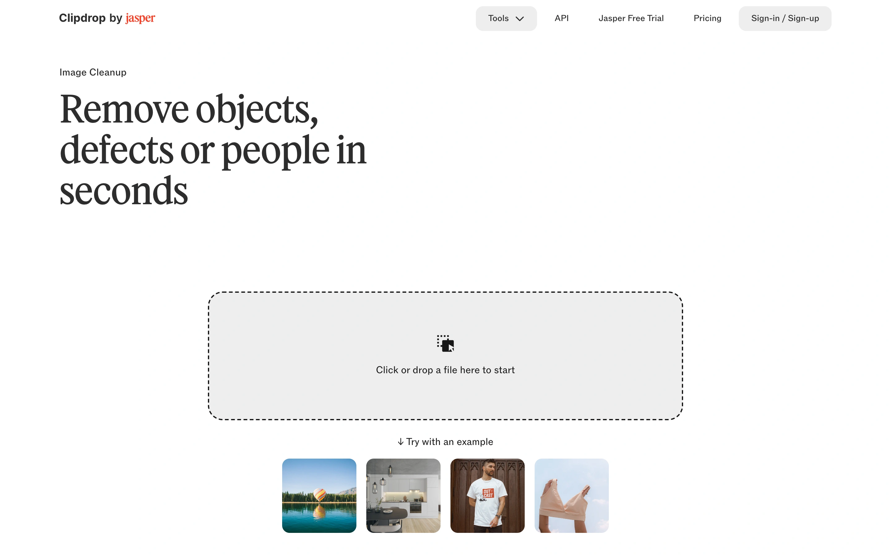 Clipdrop — Cleanup — captured interface