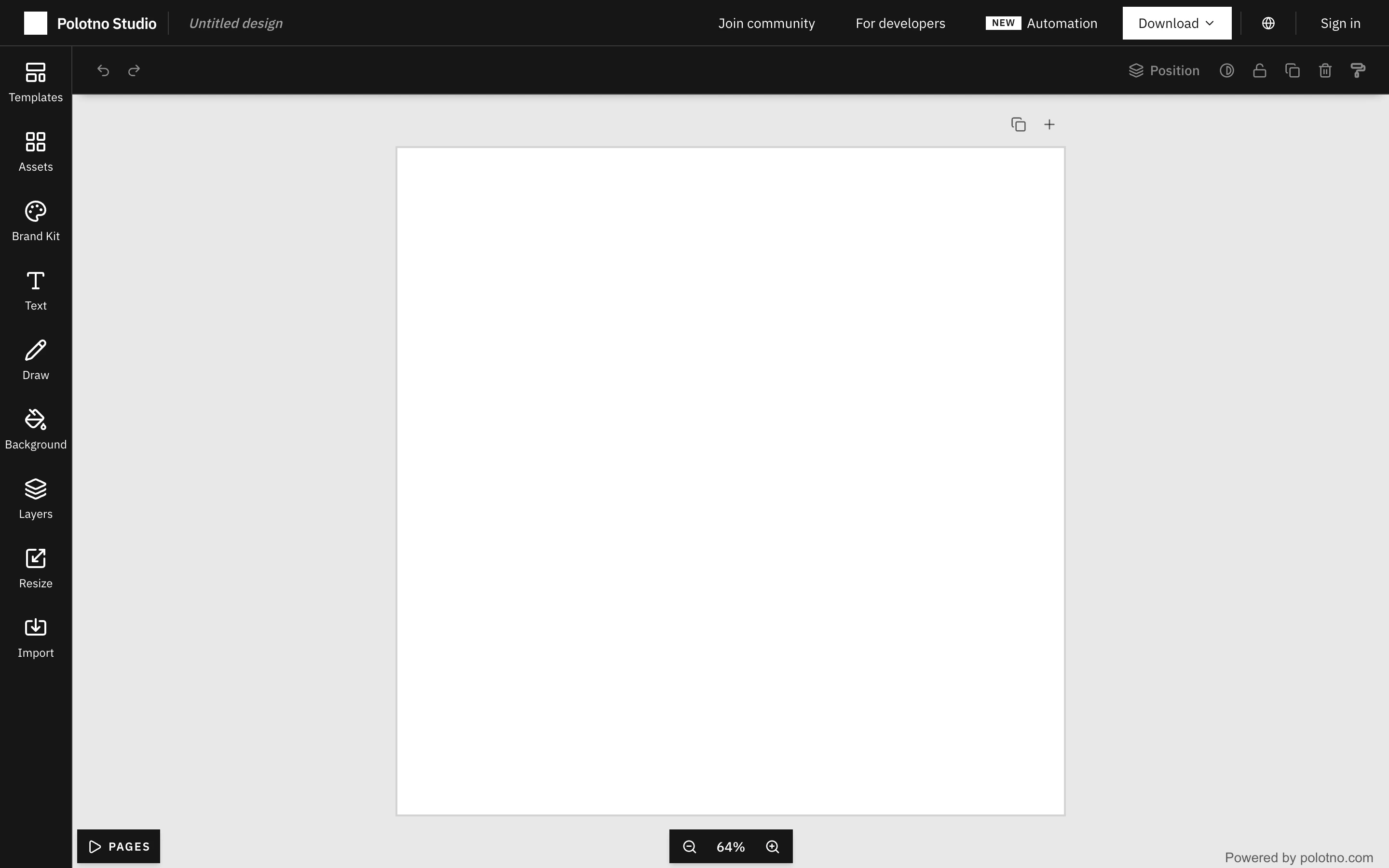 Polotno — Canvas and asset editor — captured interface