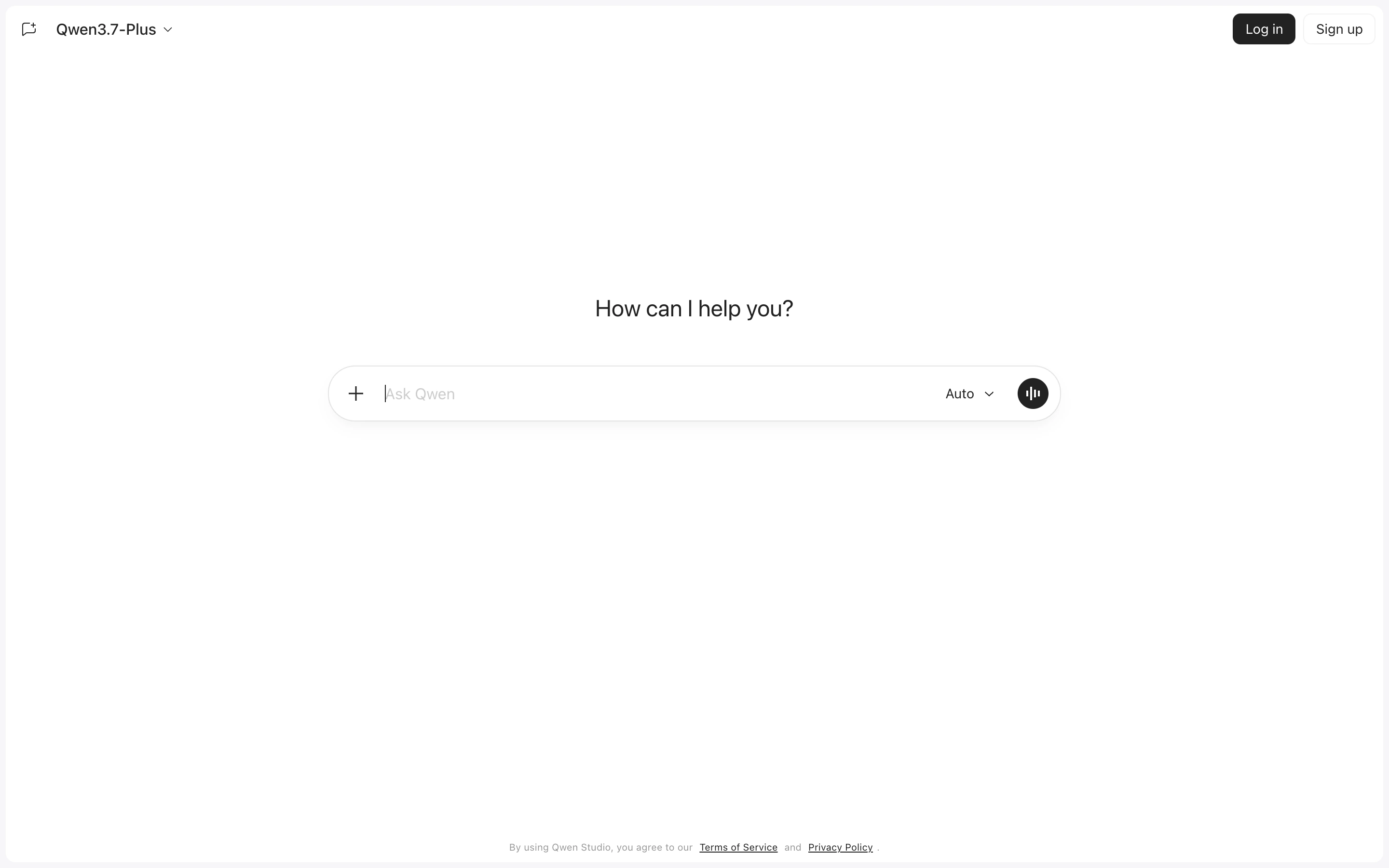 Qwen Studio — Chat entry — captured interface