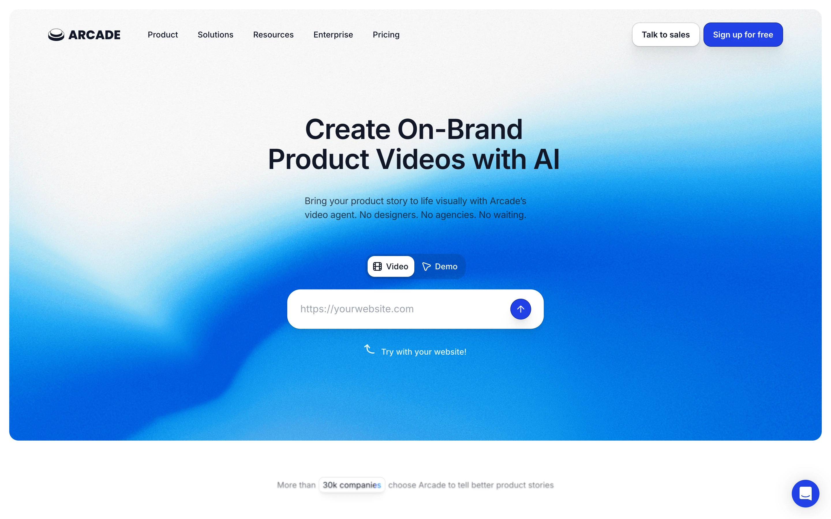 Arcade — captured interface