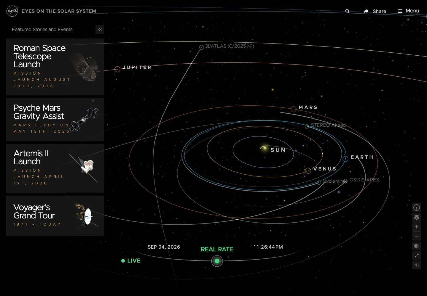 NASA — Eyes on the Solar System — captured interface