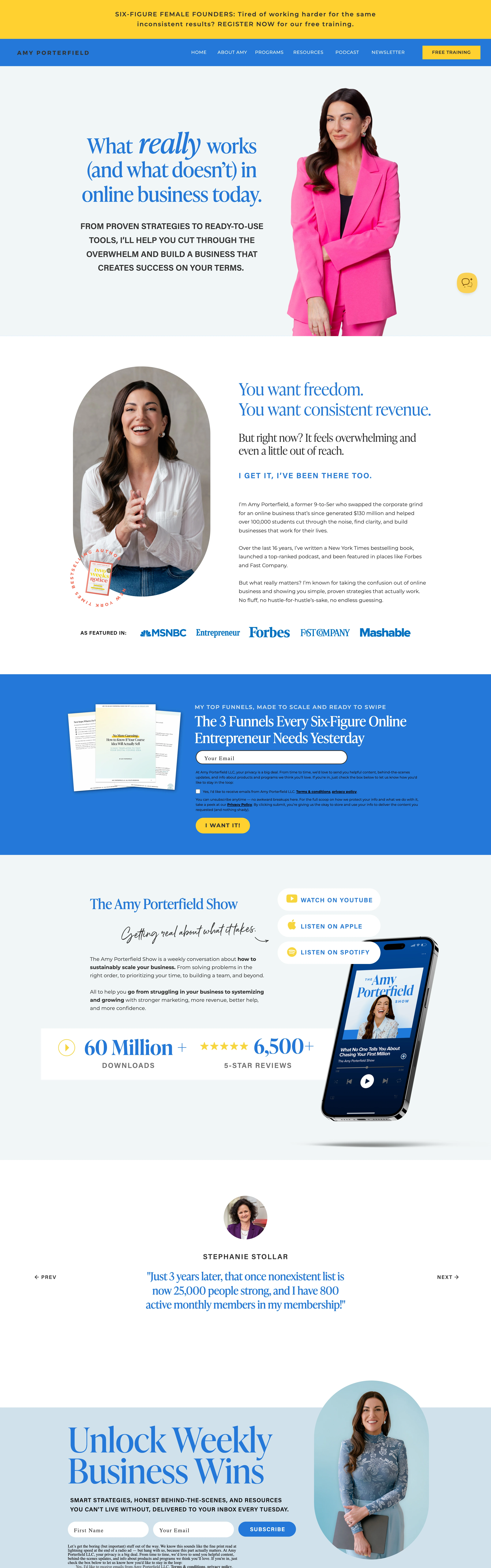 Amy Porterfield — captured interface
