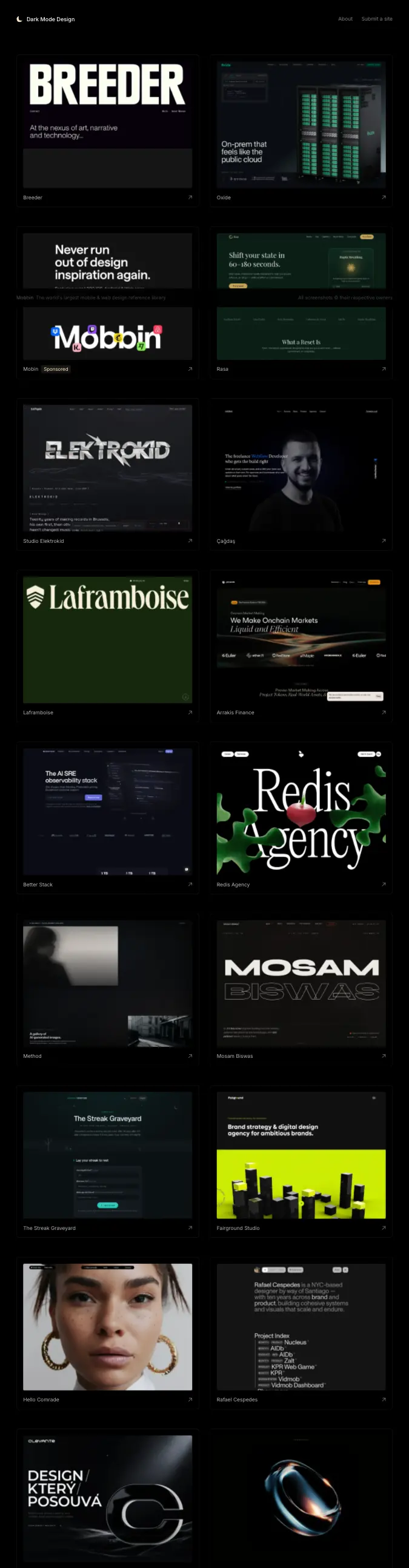 Dark Mode Design — captured interface