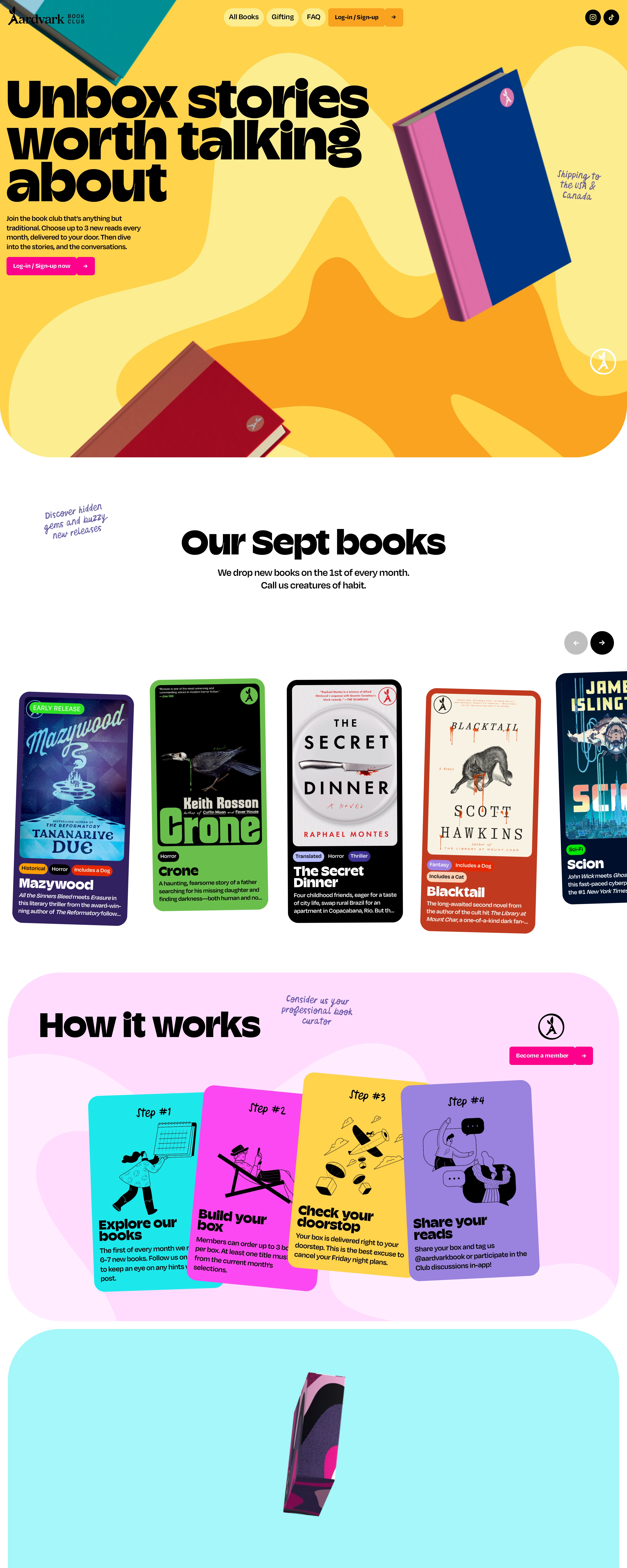 Aardvark Book Club — captured interface