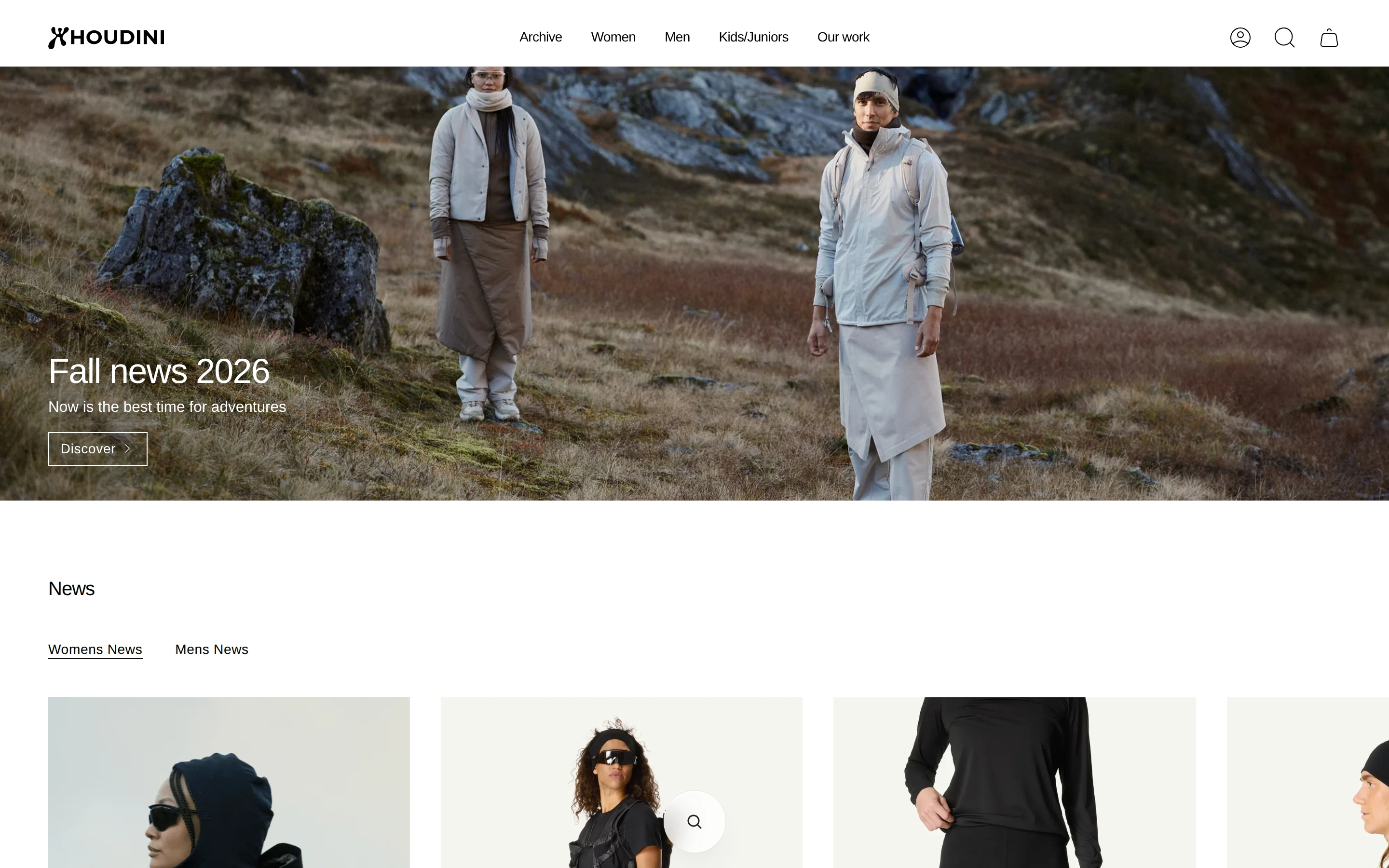 Houdini Sportswear — captured interface