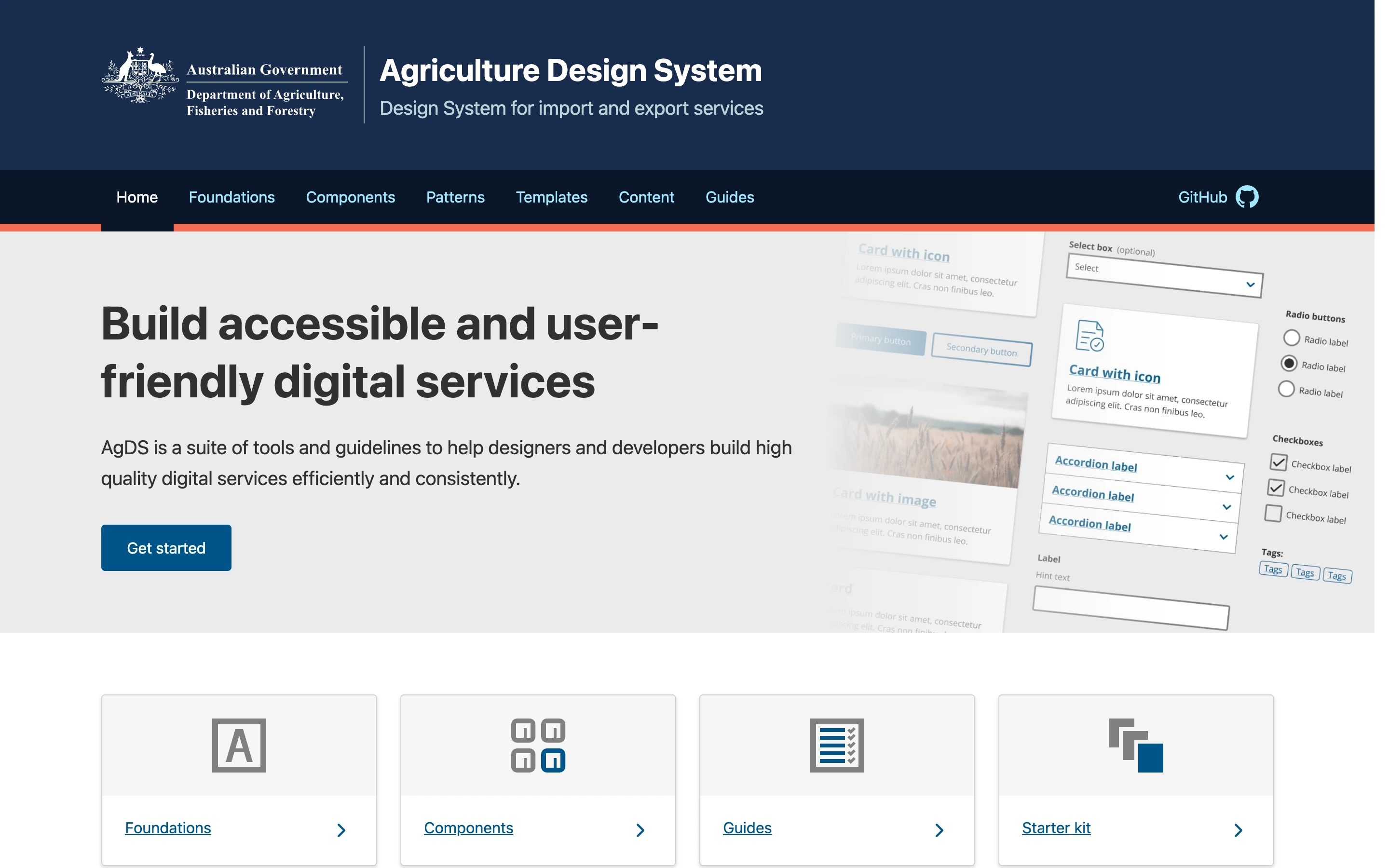 Australian Agriculture Design — captured interface