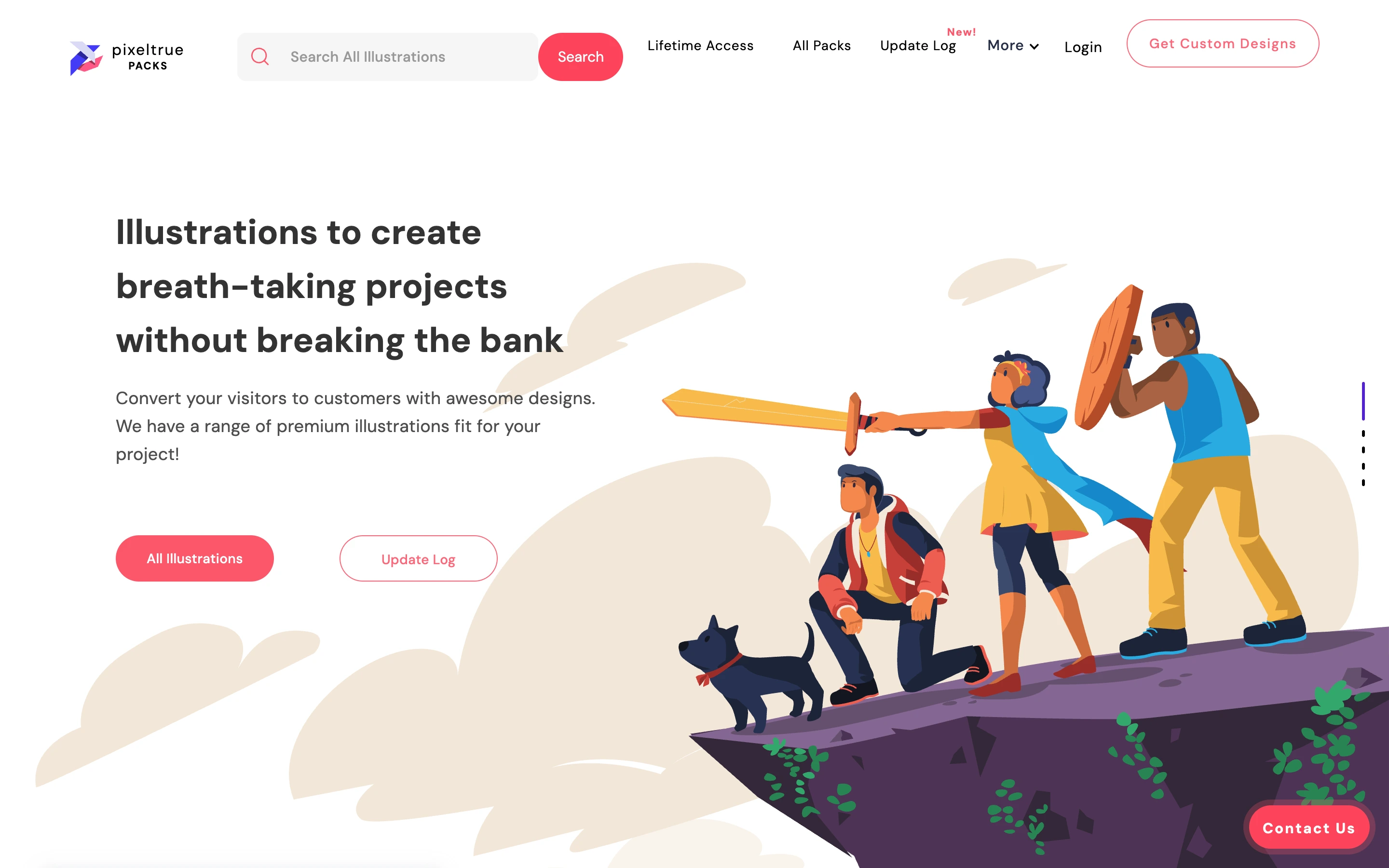 Pixeltrue Illustrations — captured interface