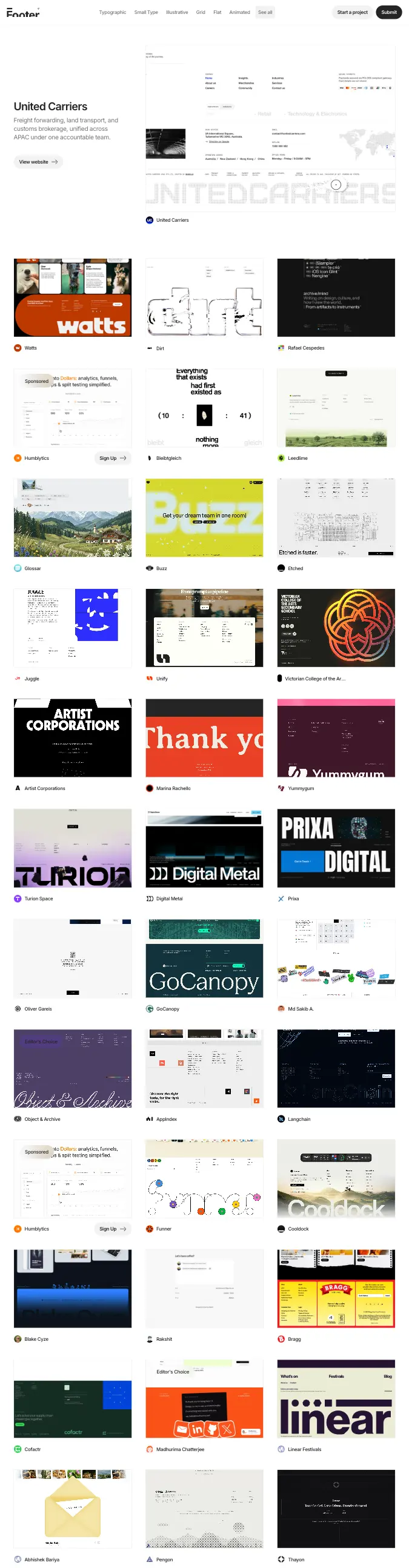 Footer.design — captured interface