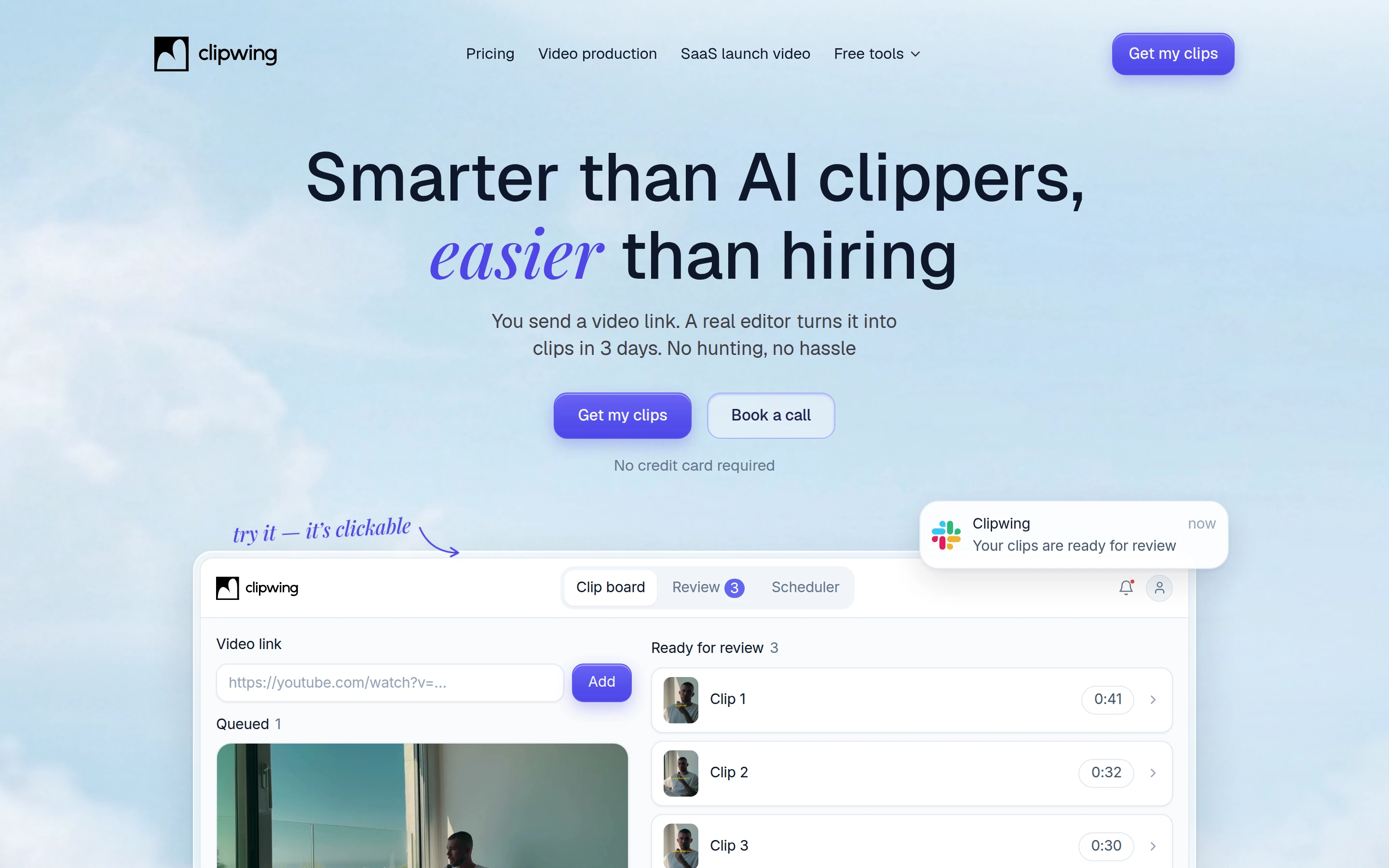 Clipwing — captured interface