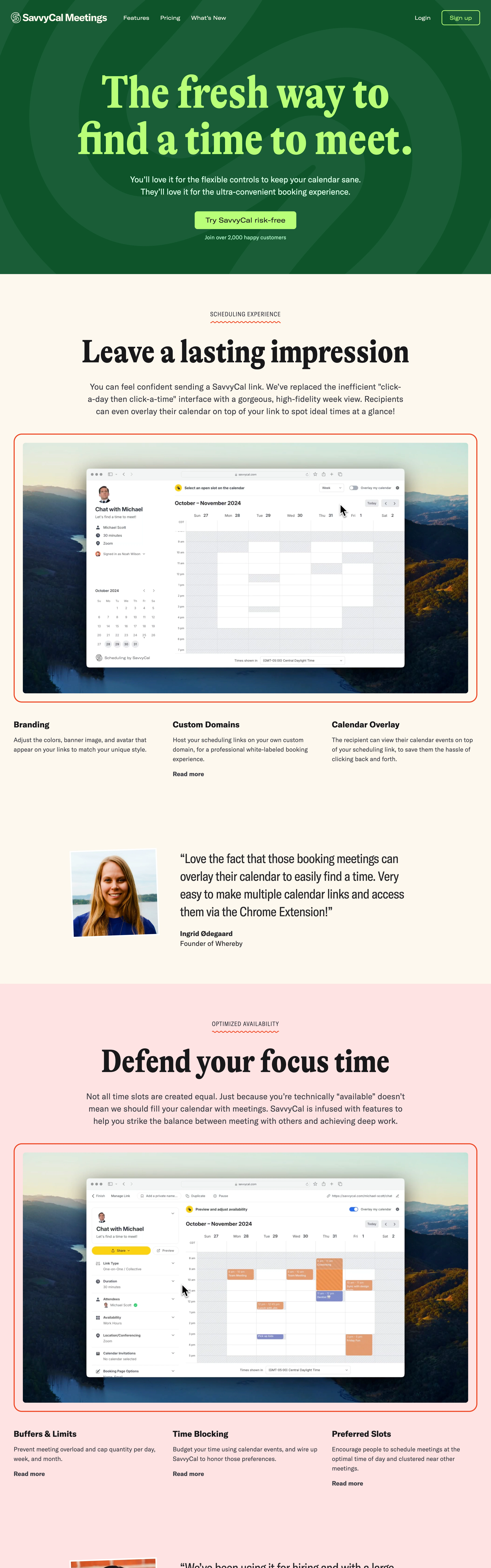 SavvyCal — captured interface
