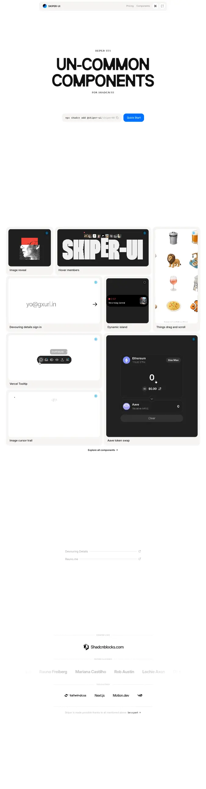 Skiper UI — captured interface