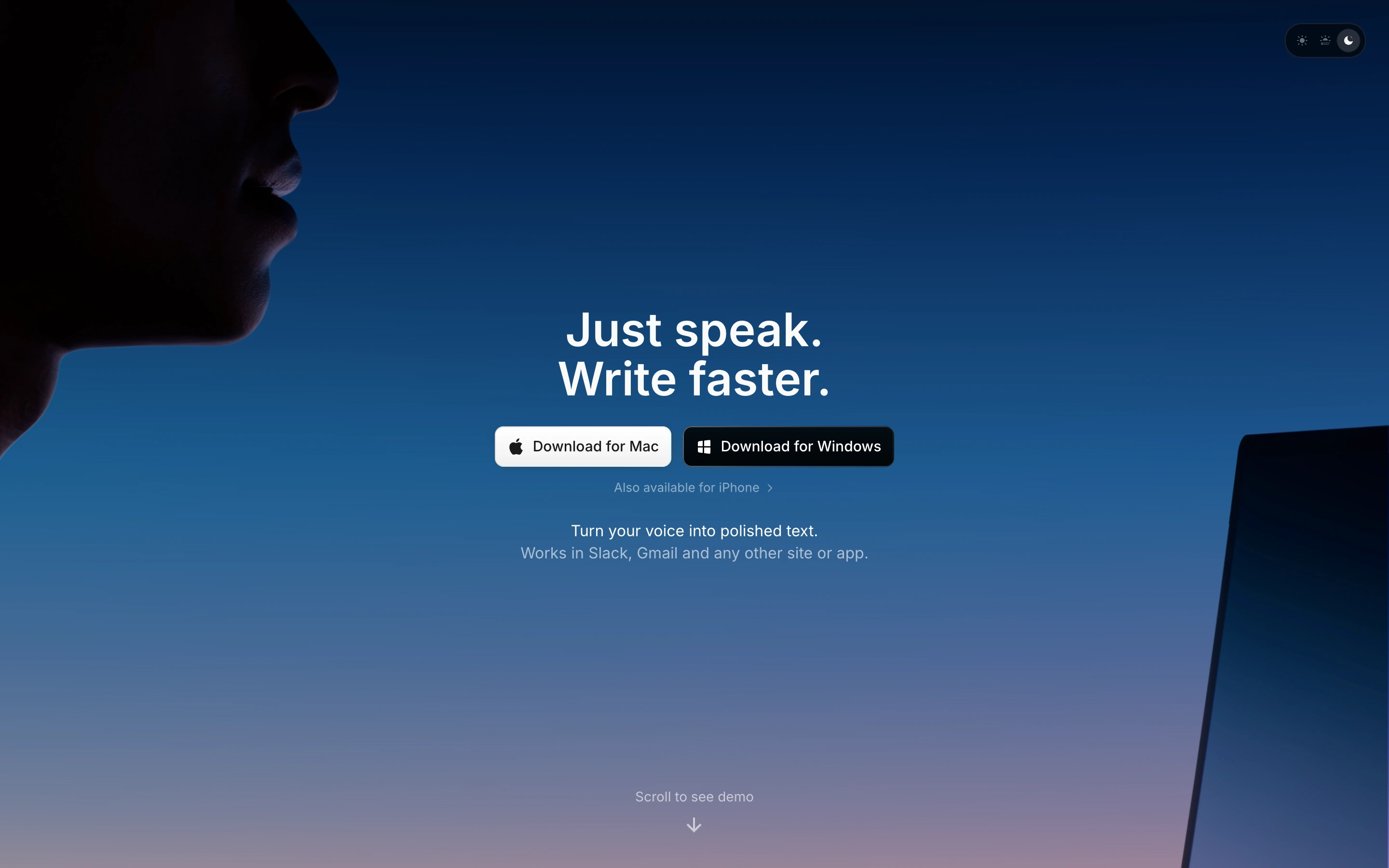 Superwhisper — captured interface
