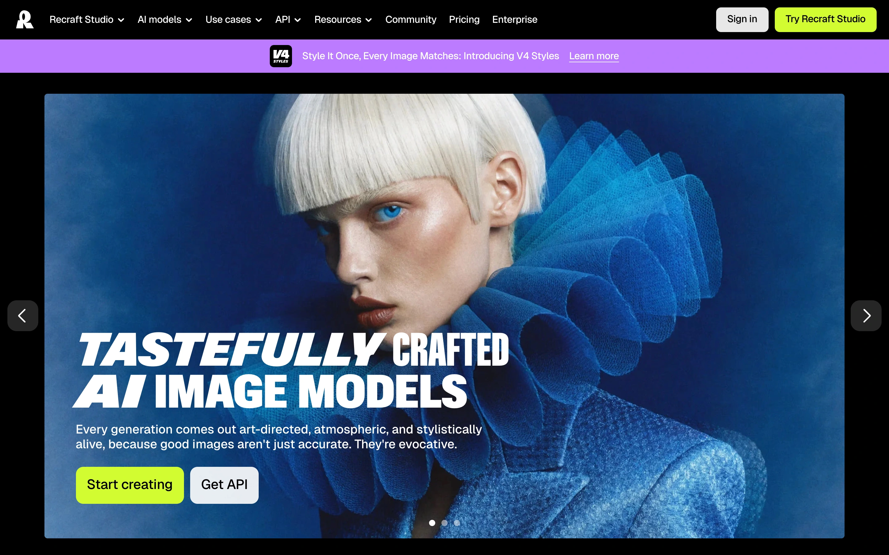 Recraft — captured interface