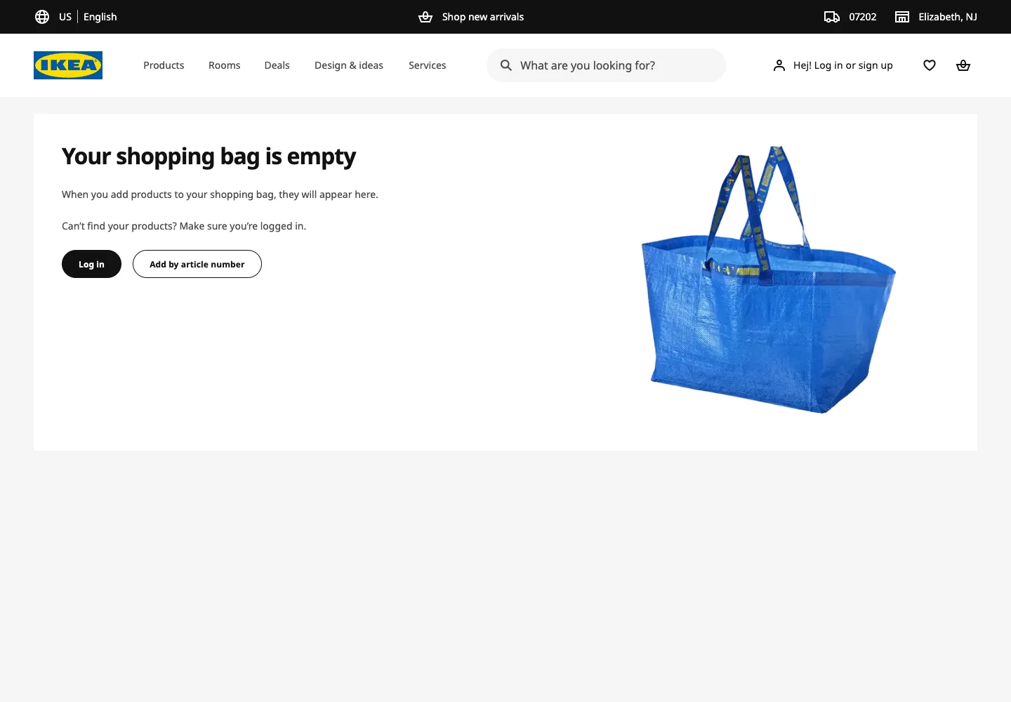 IKEA — Empty bag — captured interface
