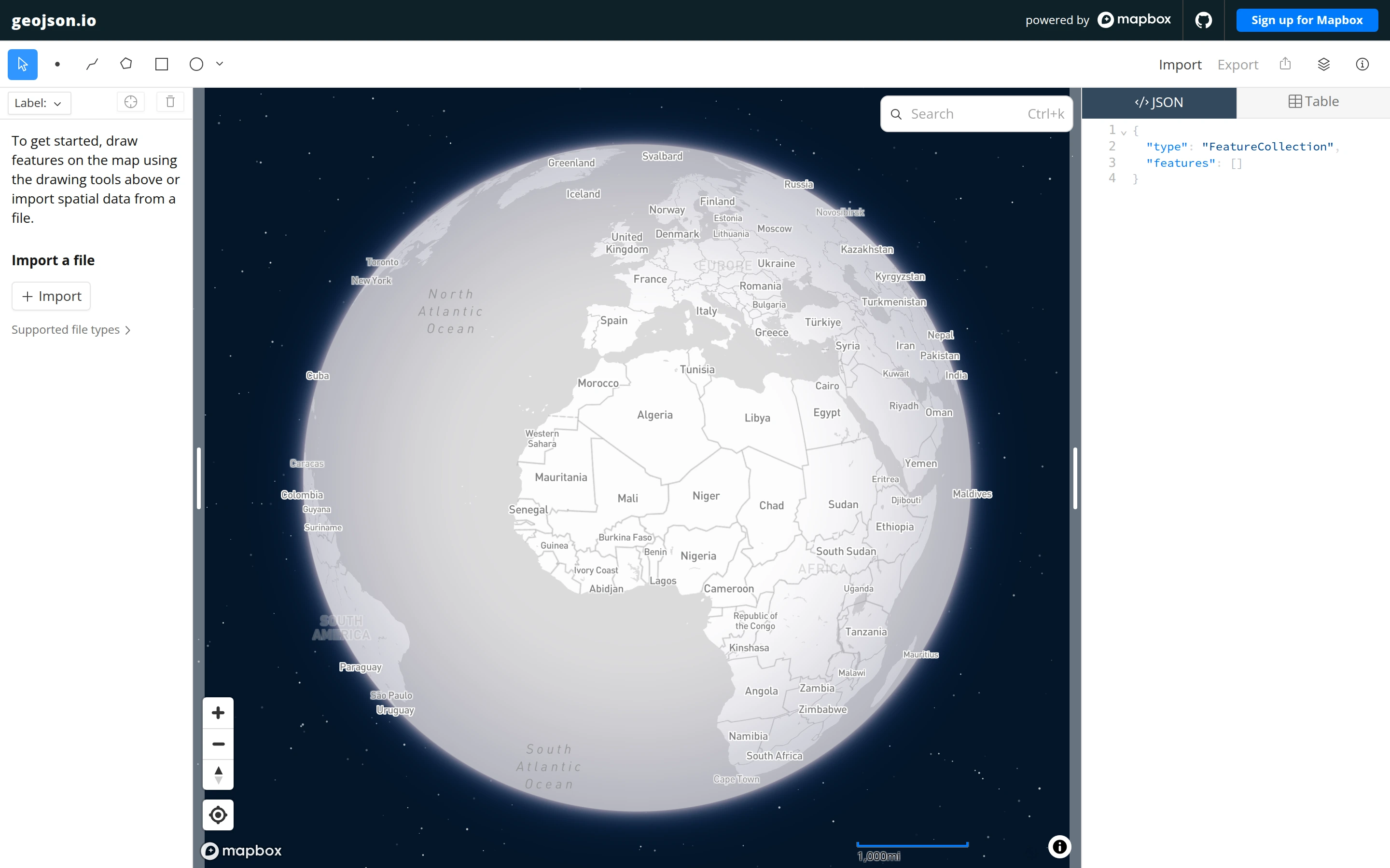 GeoJSON.io — Map and data editor — captured interface