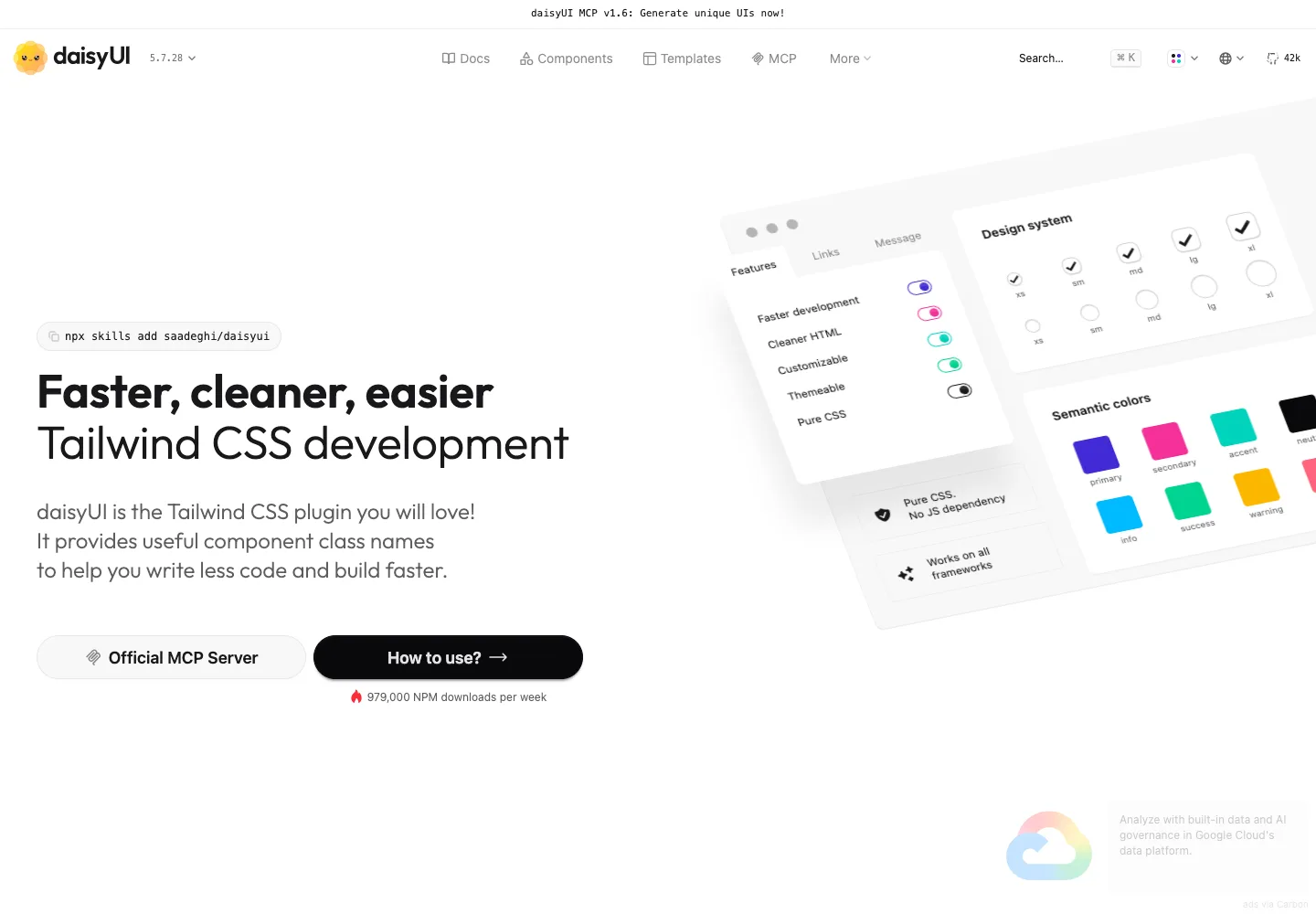 daisyUI — captured interface