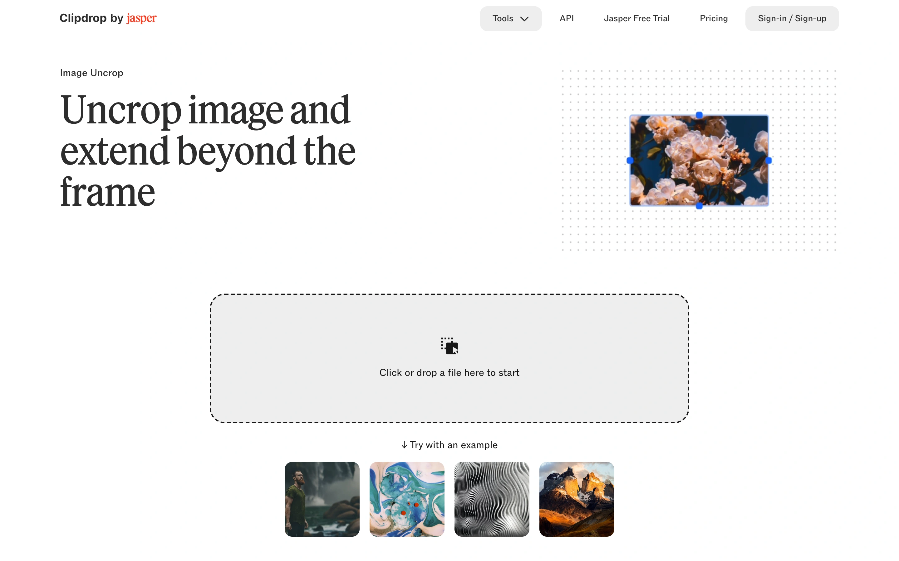 Clipdrop — Uncrop — captured interface