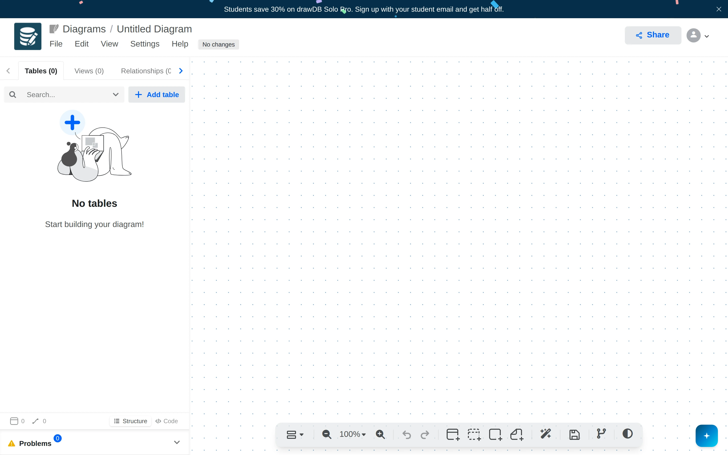 drawDB — Database diagram editor — captured interface