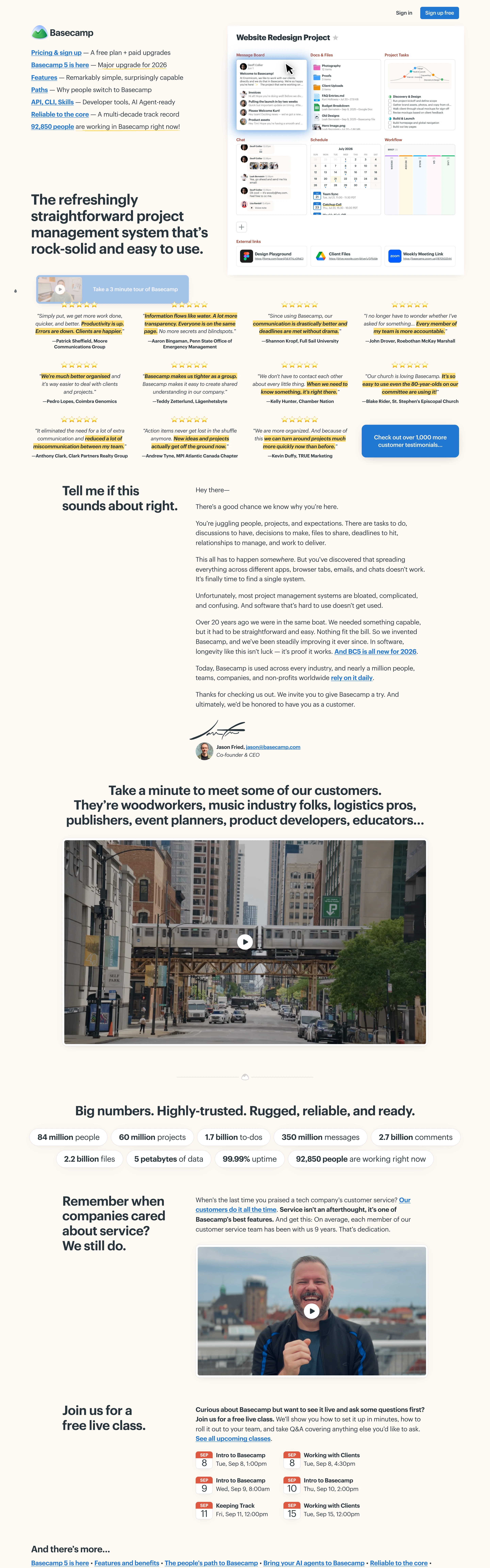 Basecamp — Handcrafted Organic — captured interface
