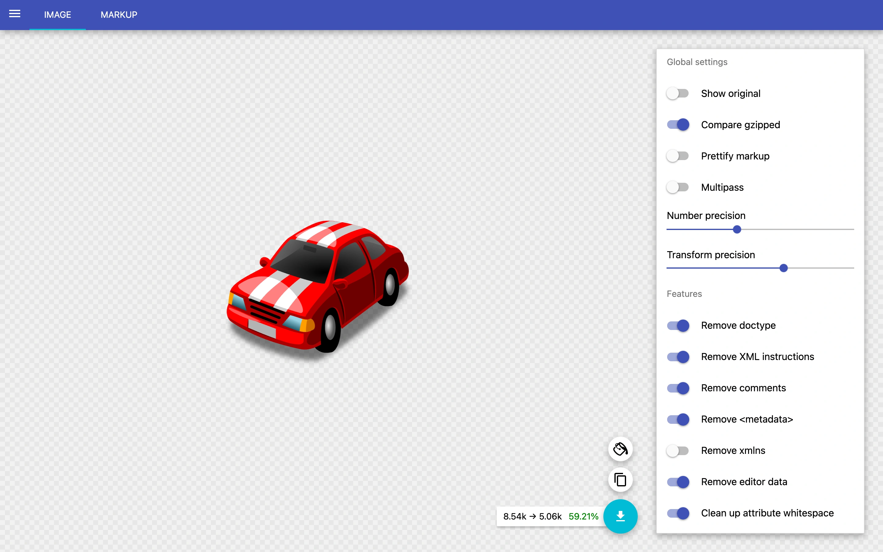 SVGOMG — SVG optimizer — captured interface
