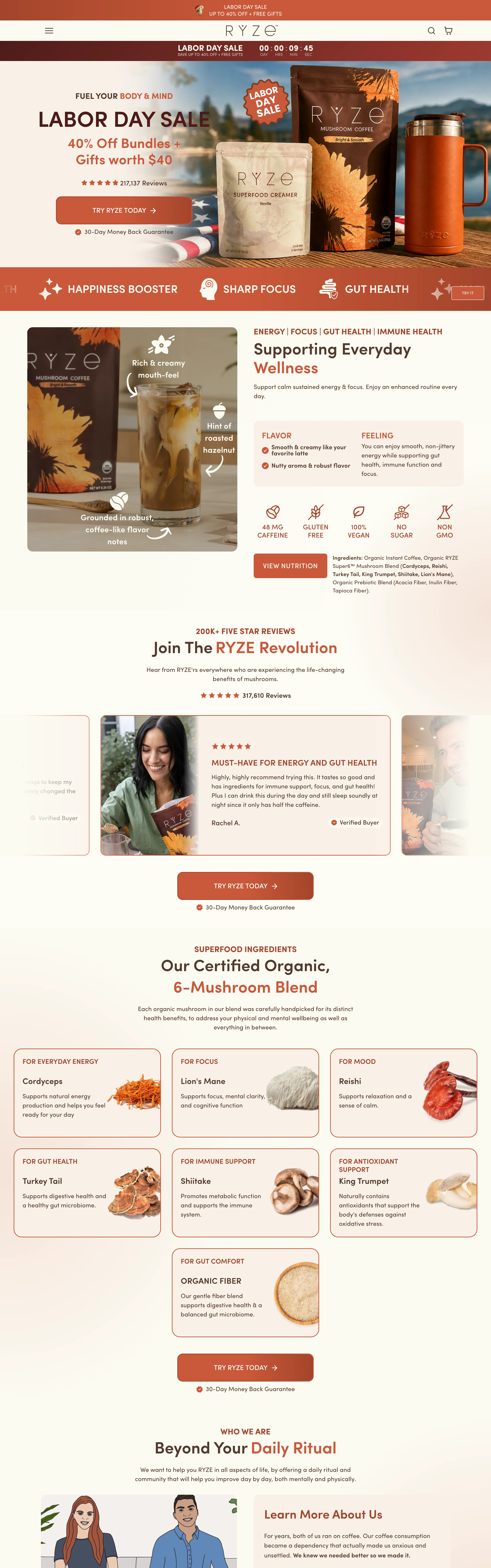 RYZE — Urgency Long-Form DTC — captured interface