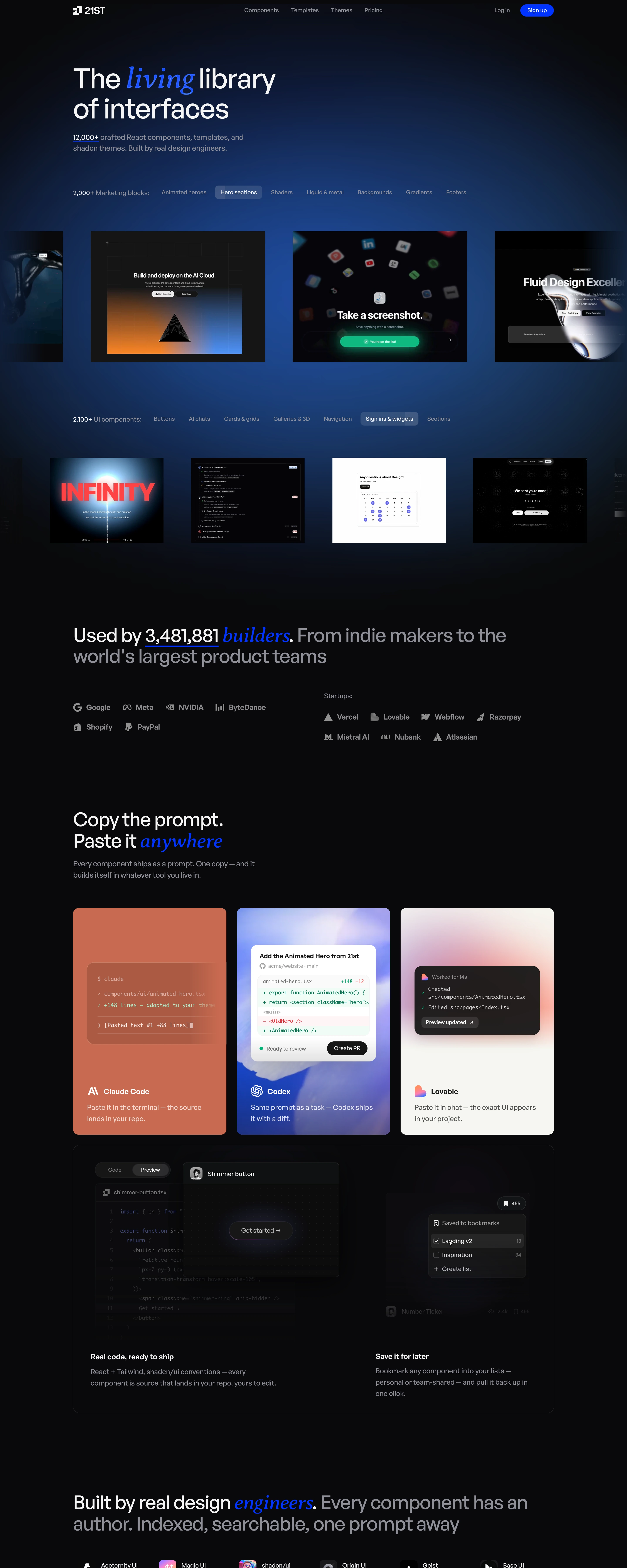 21st.dev — captured interface