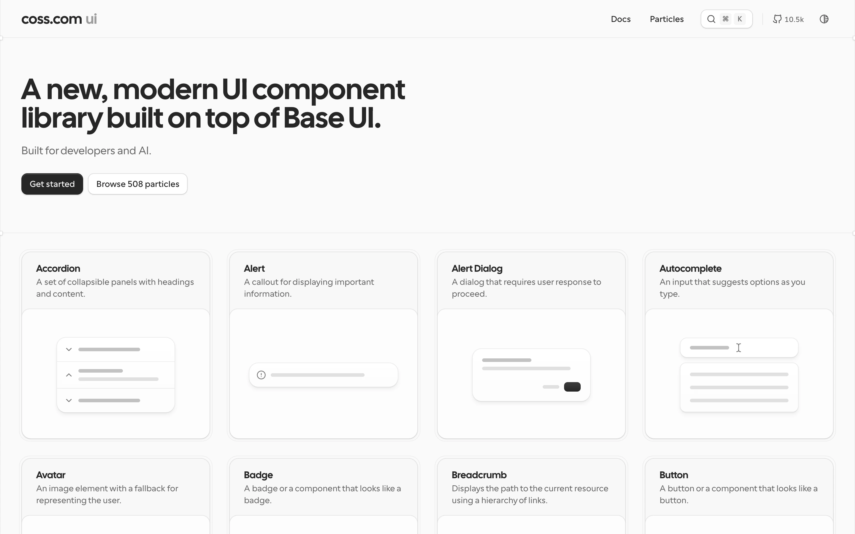 coss ui — captured interface