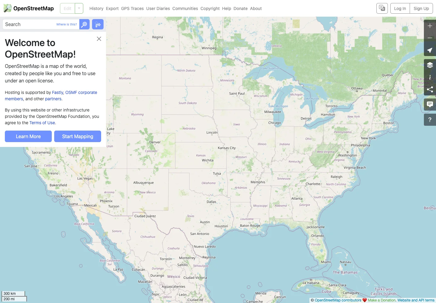 OpenStreetMap — Map browser — captured interface