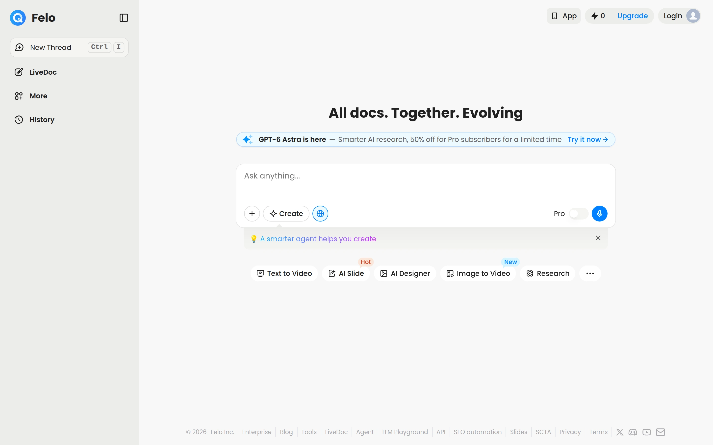 Felo — Research workspace — captured interface