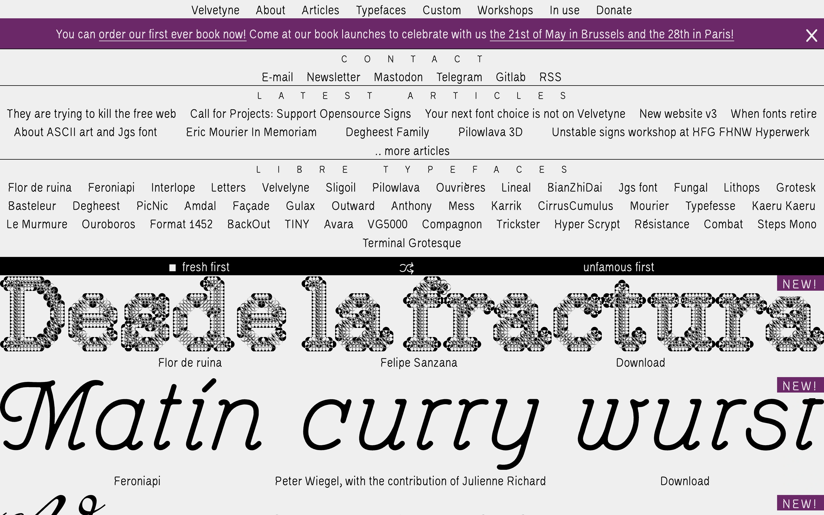 Velvetyne — captured interface