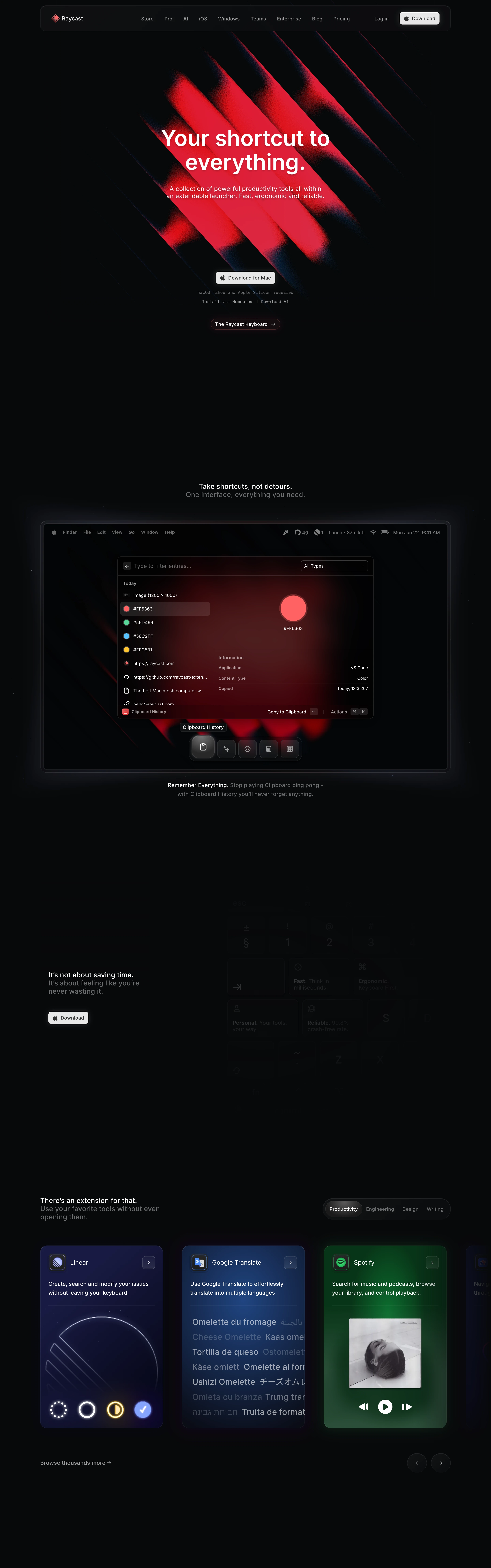 Raycast — Red-Streak Launcher Dark — captured interface