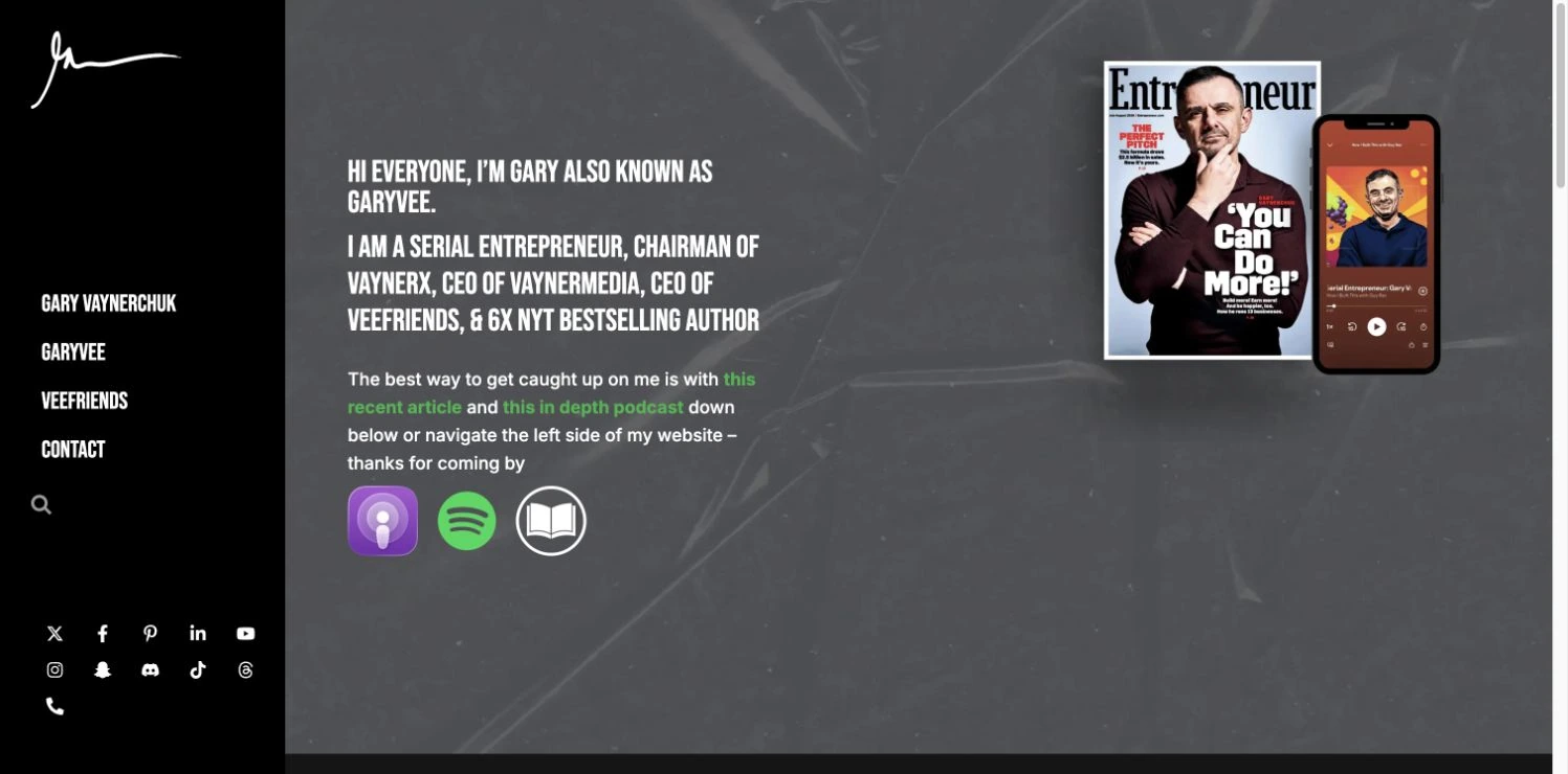 Gary Vaynerchuk — captured interface