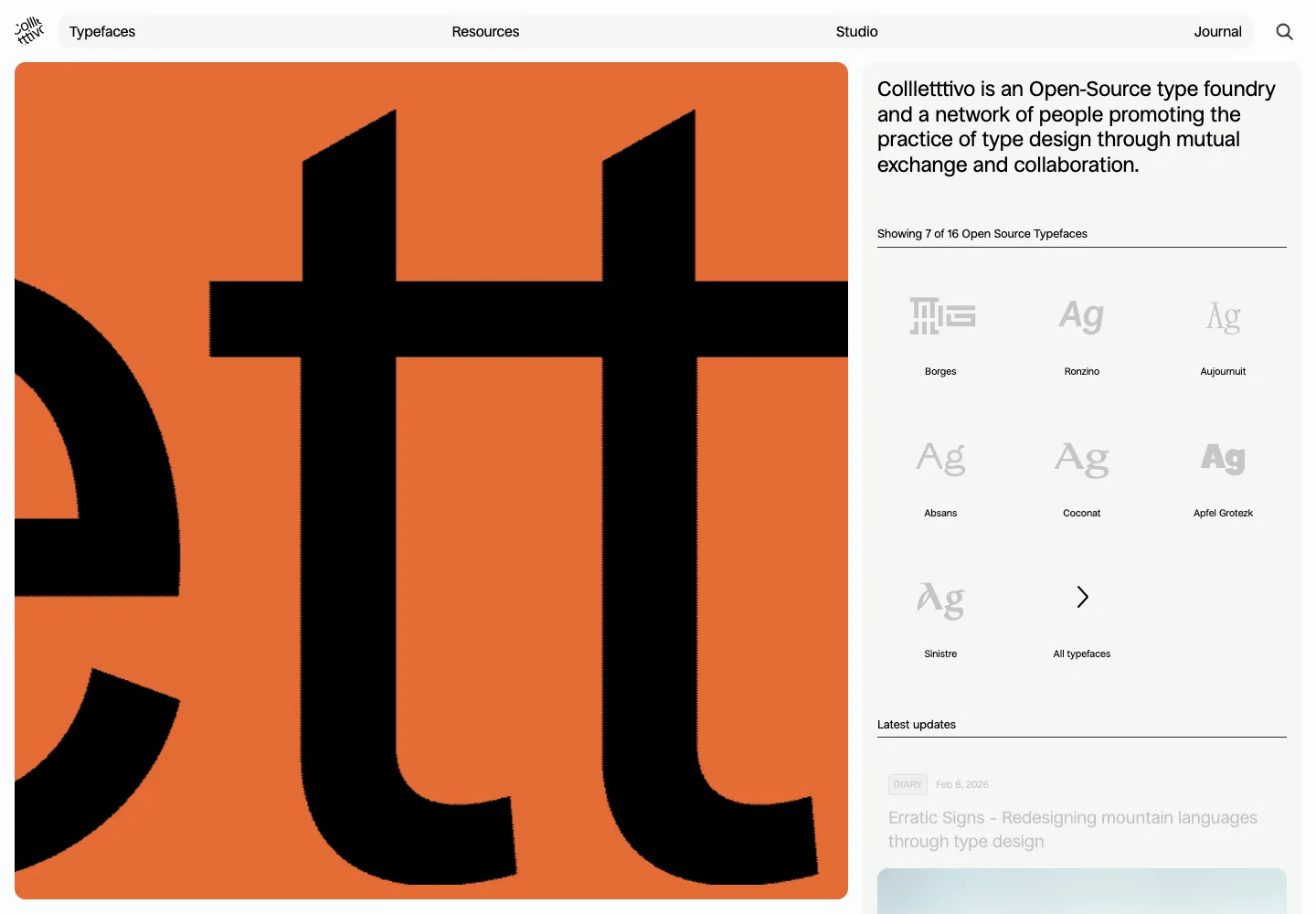 Collletttivo — captured interface
