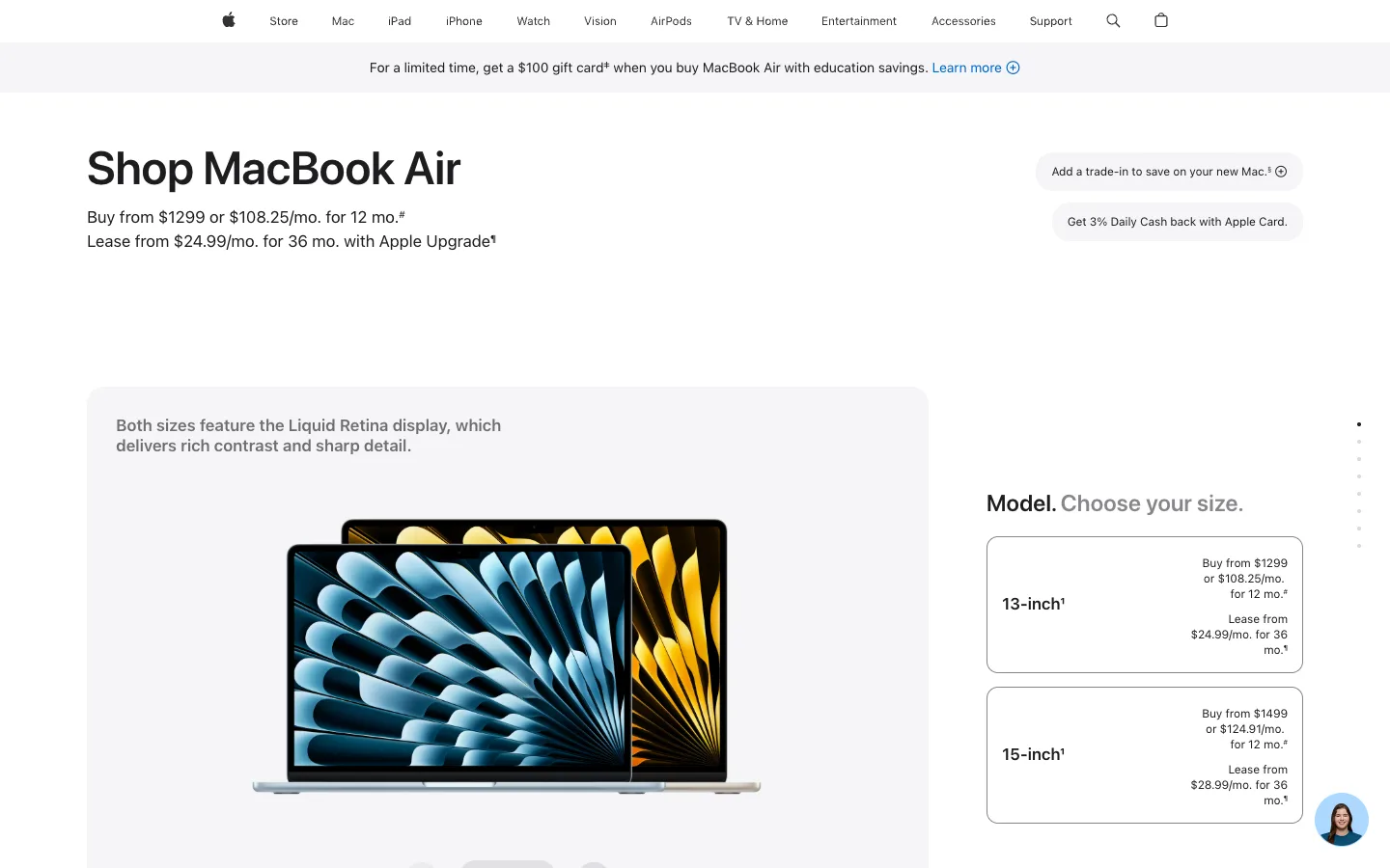 Apple — Product configurator — captured interface