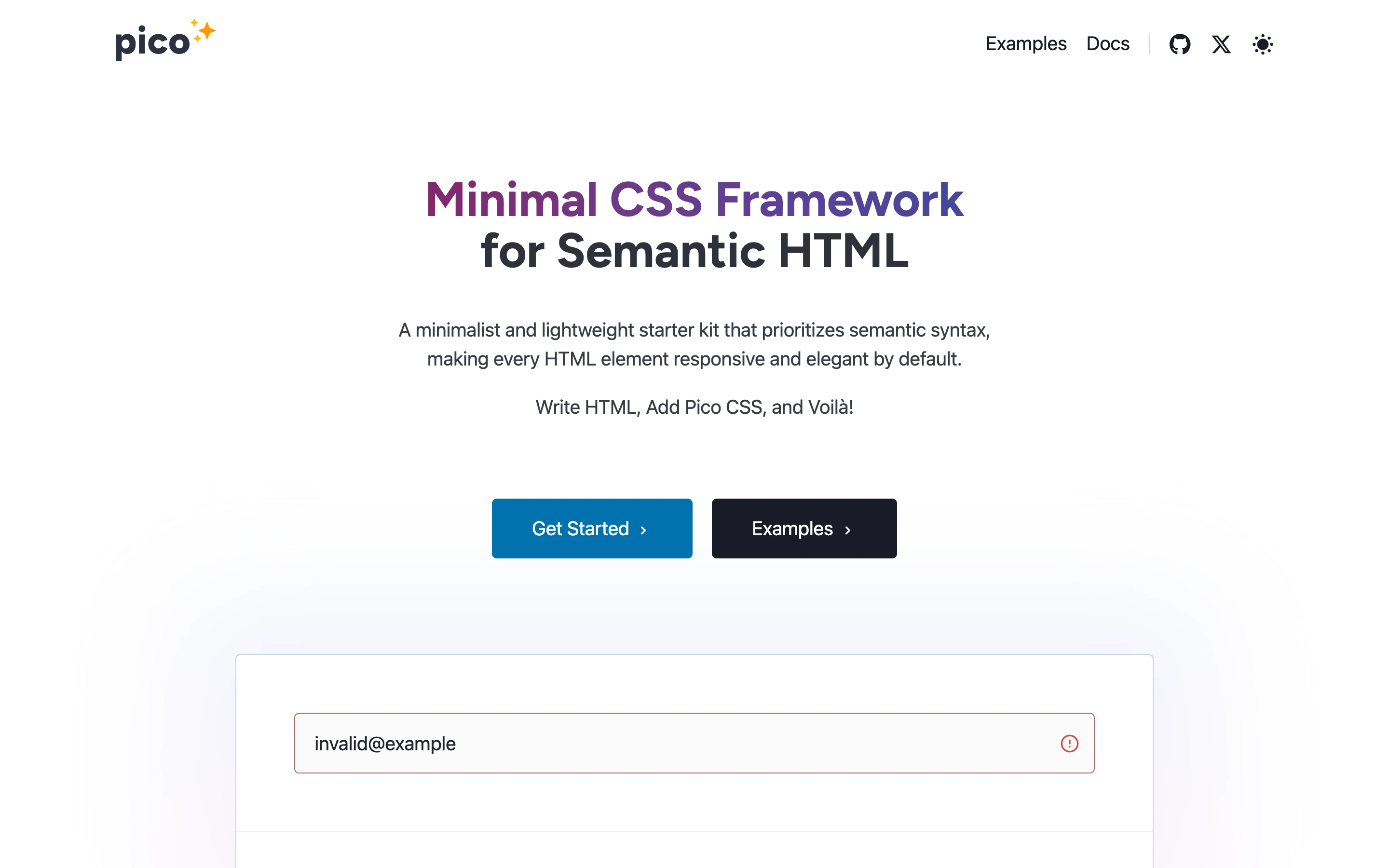 Pico CSS — captured interface