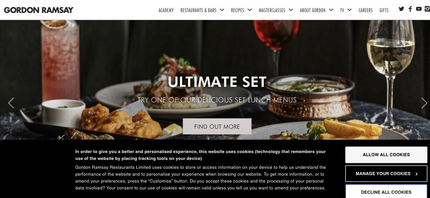 Gordon Ramsay — captured interface