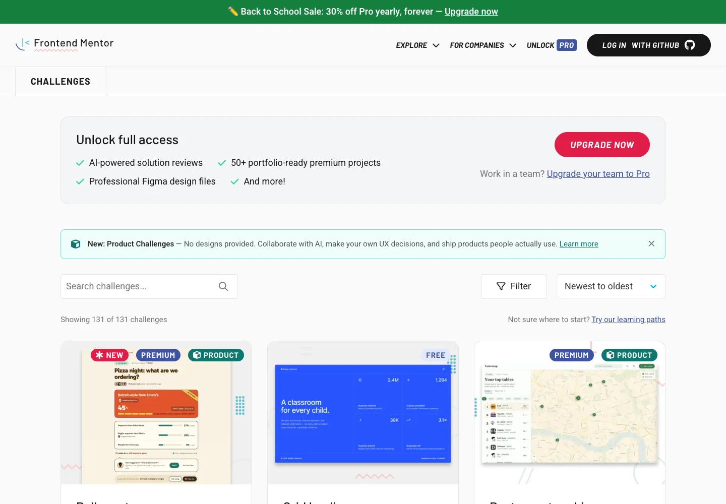 Frontend Mentor — Challenges — captured interface