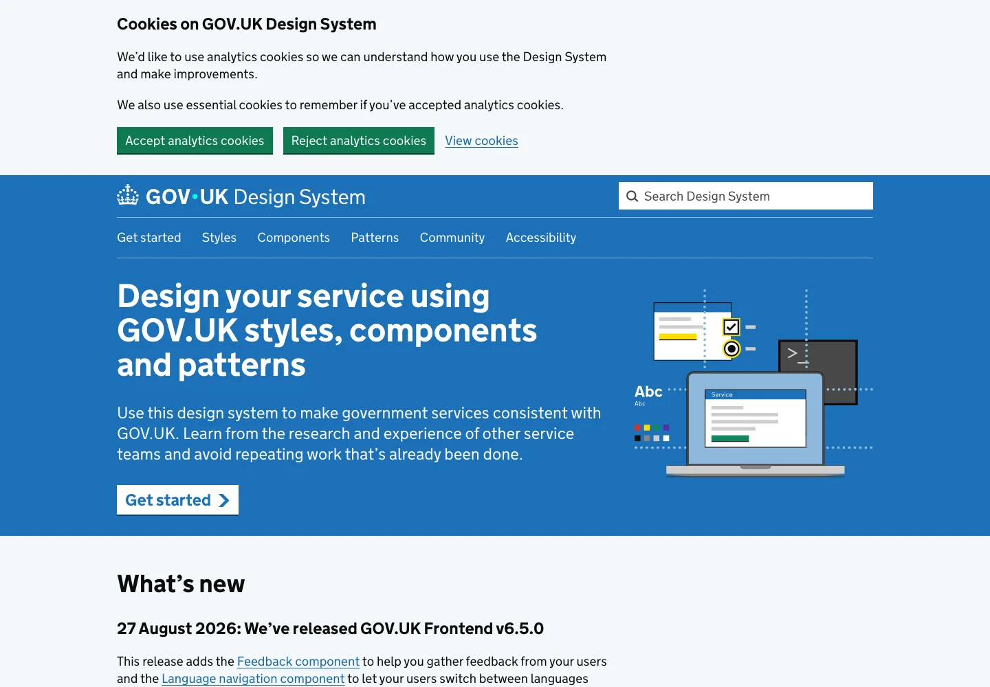 GOV.UK Design System — captured interface