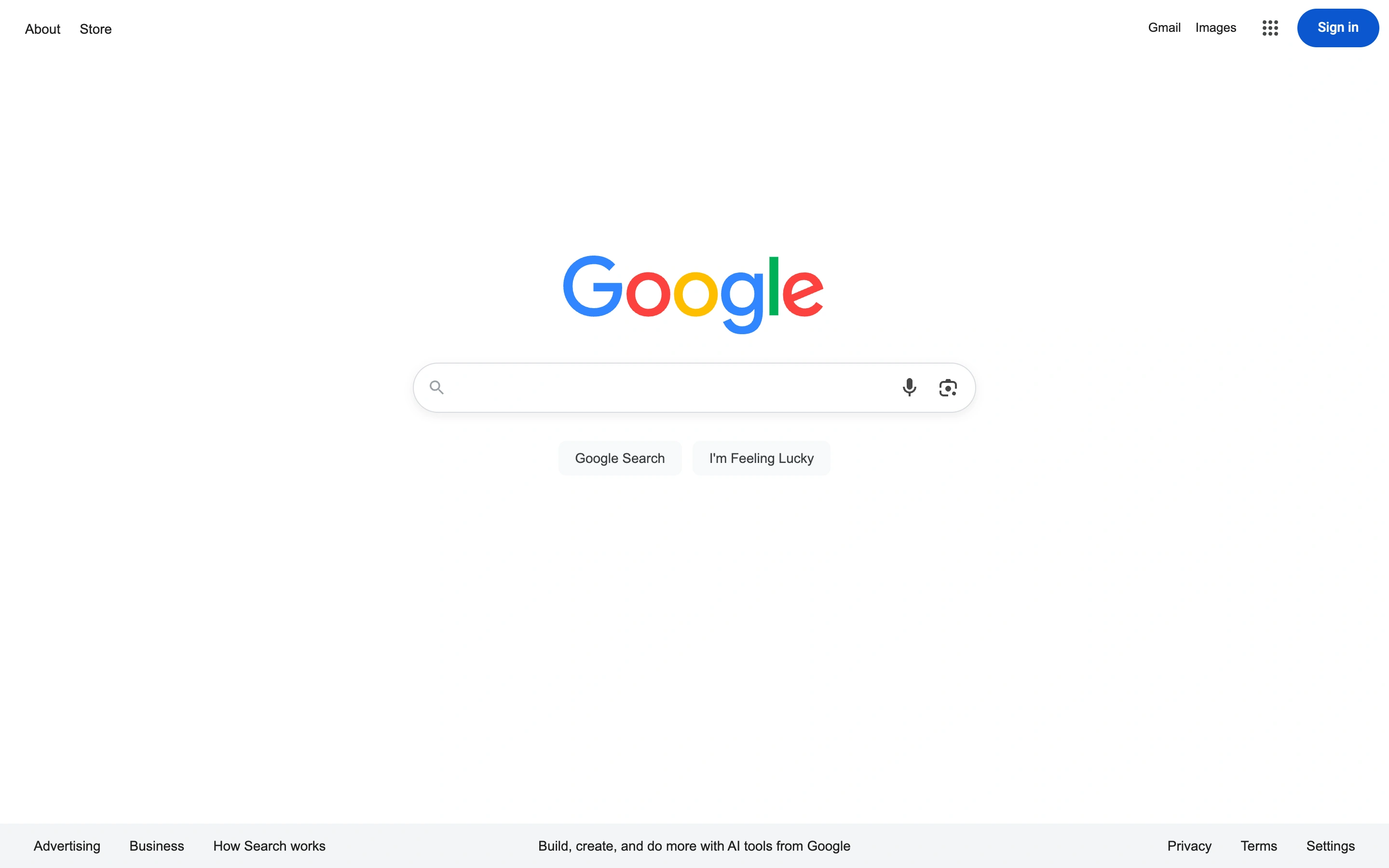 Google — Search start — captured interface