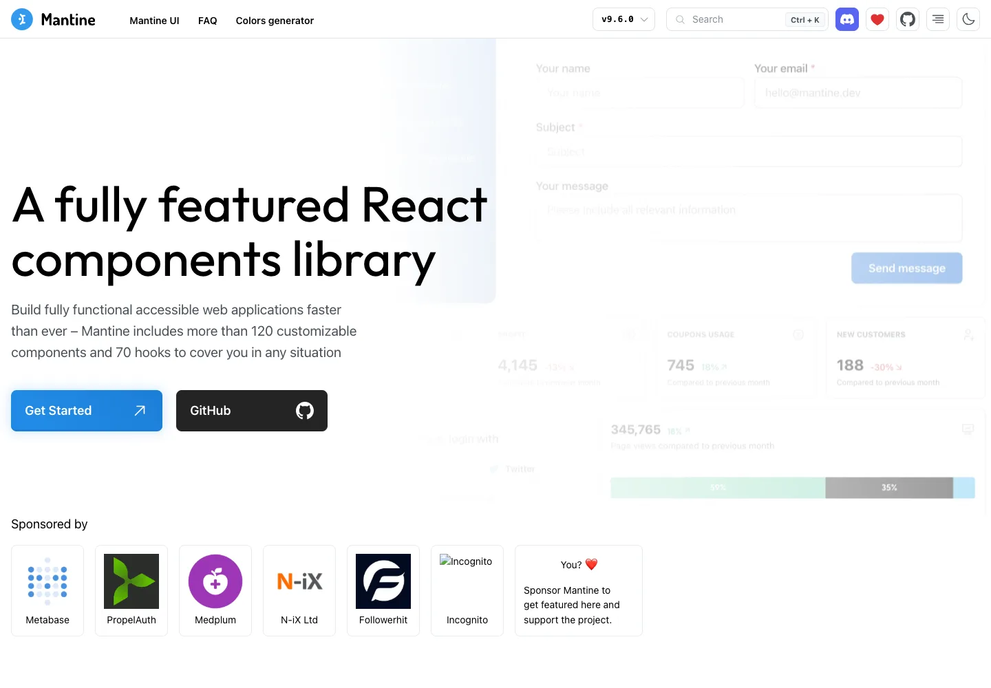 Mantine — captured interface