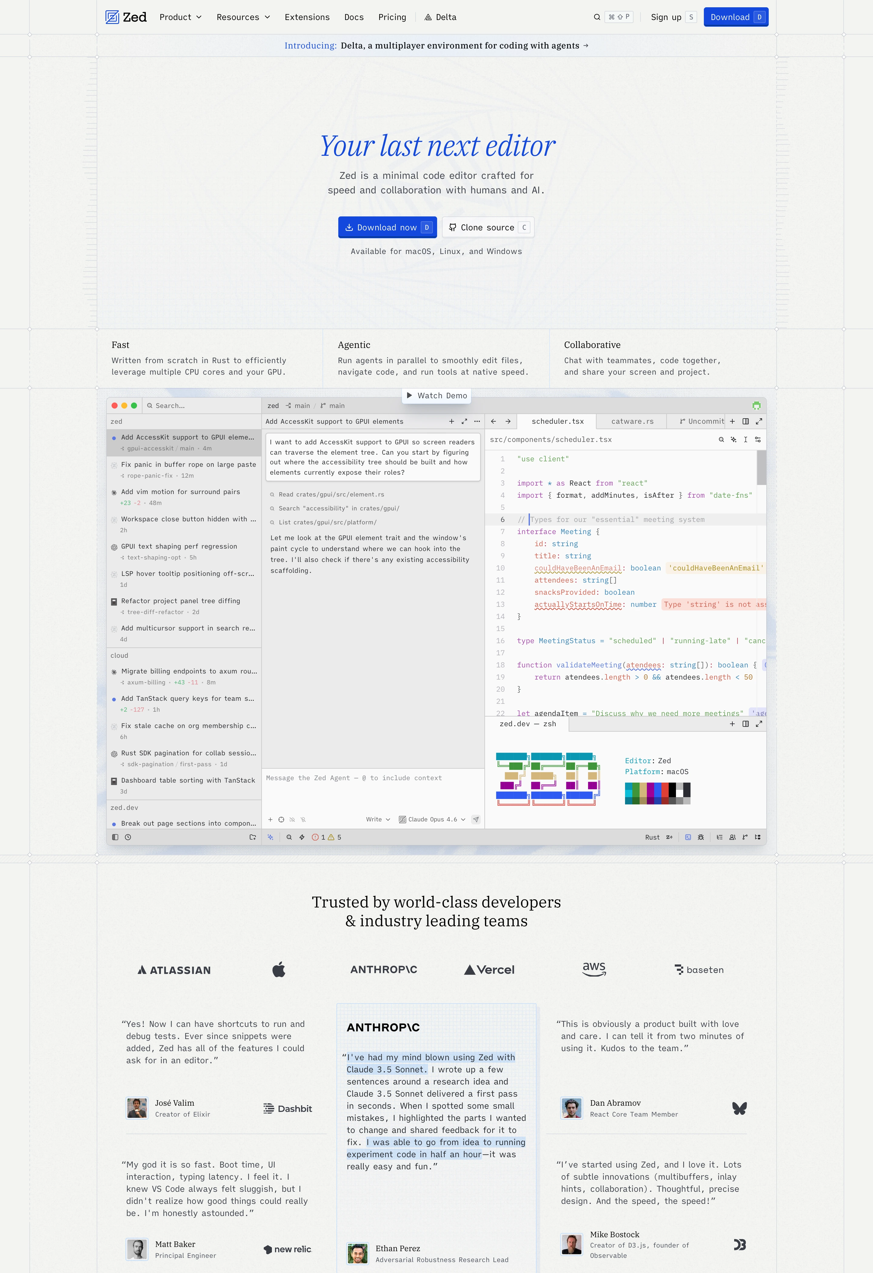 Zed — captured interface